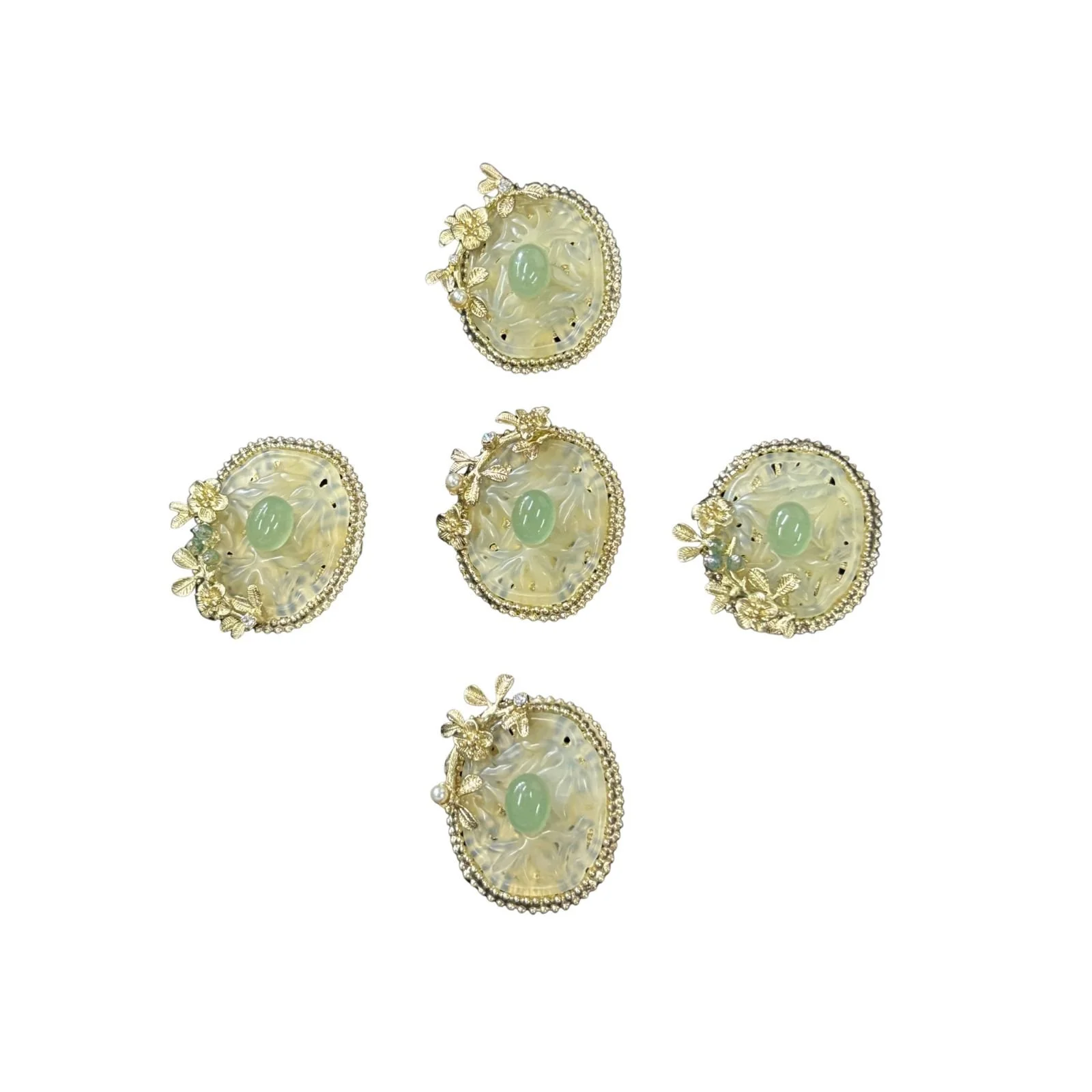 Button Ice Jade Brooch