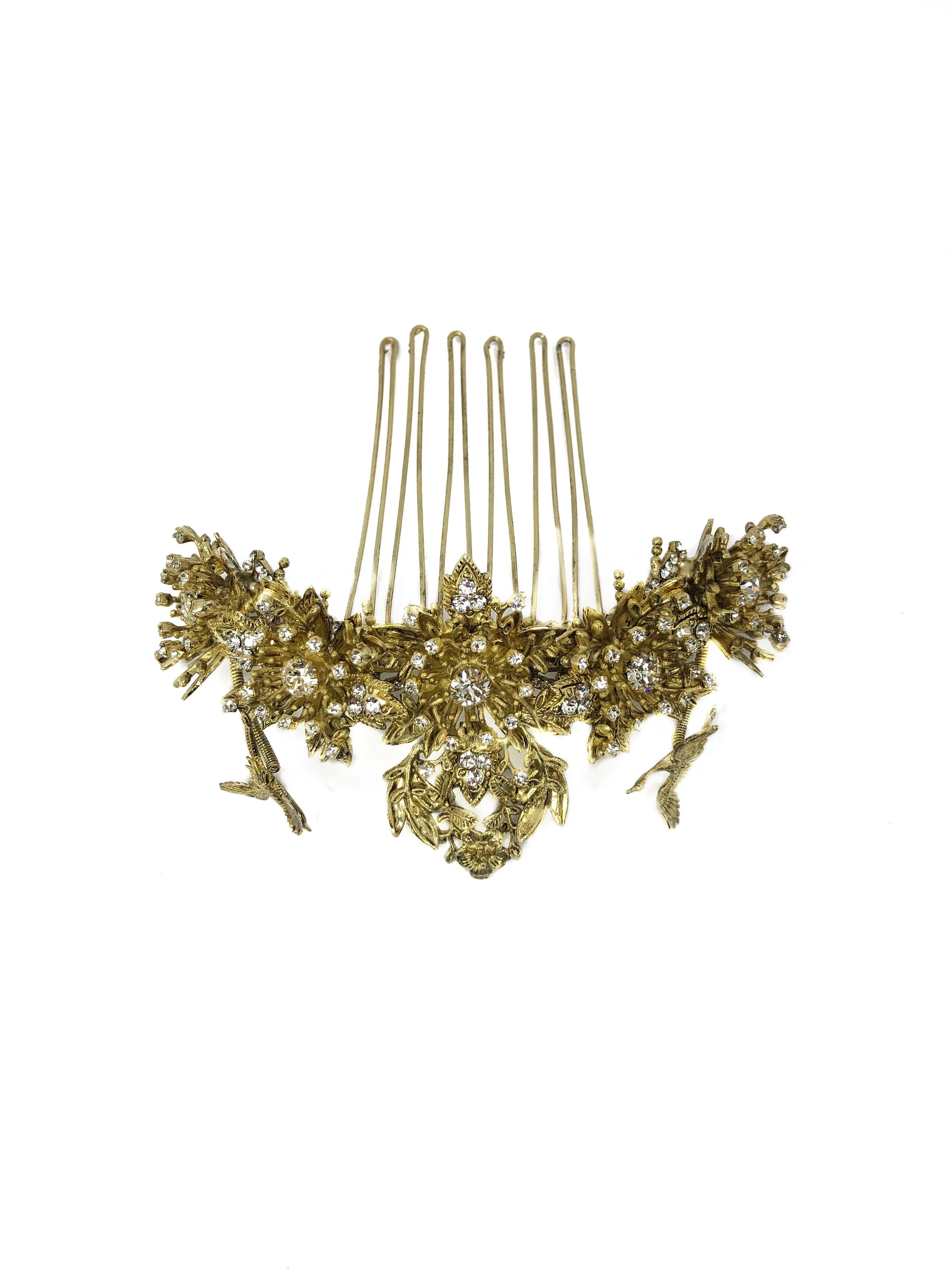 GOLD AND CRYSTAL HAIRPIECE