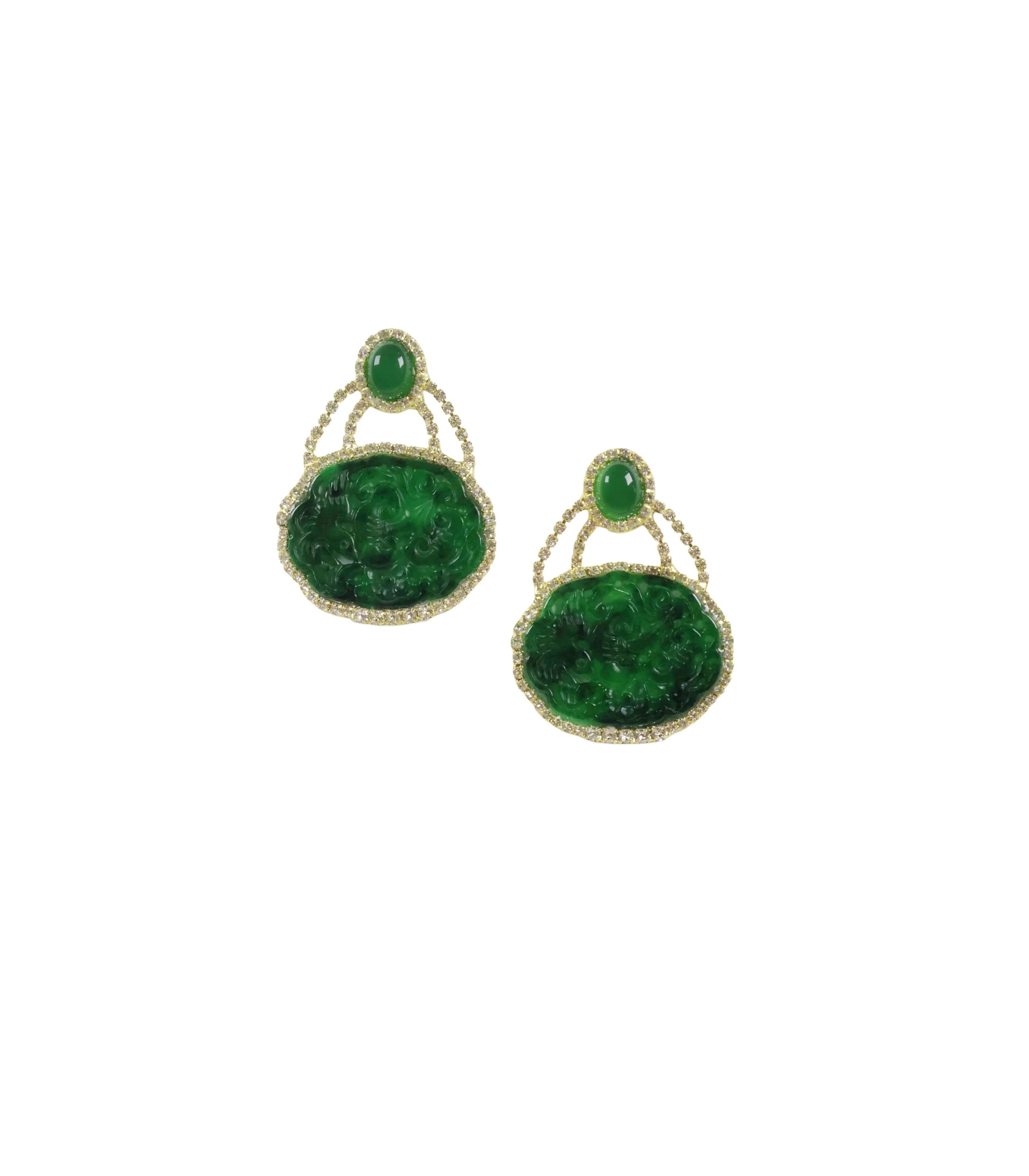 Emerald Green Jadeite Earrings