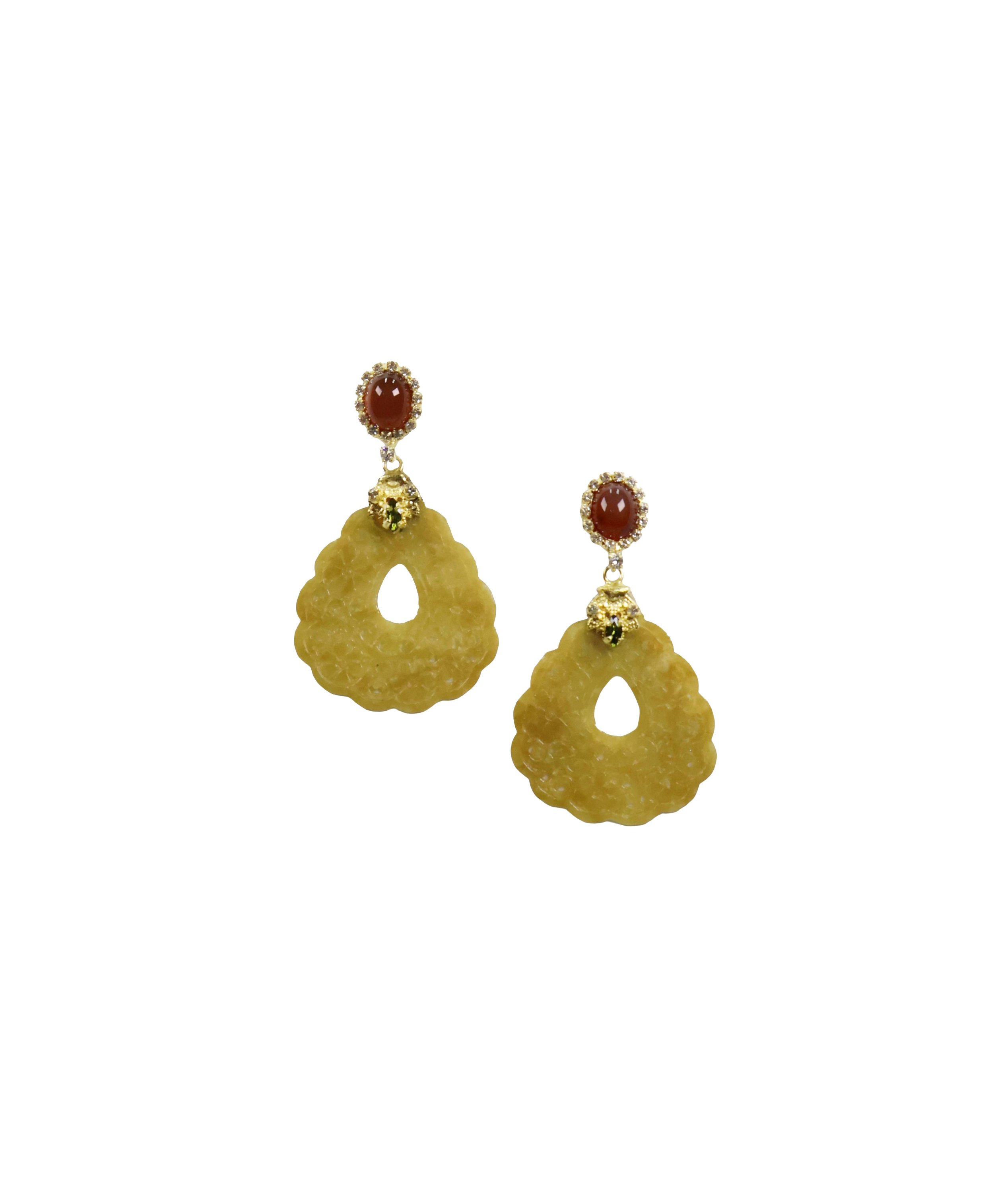 Honey Yellow Jadeite Earrings