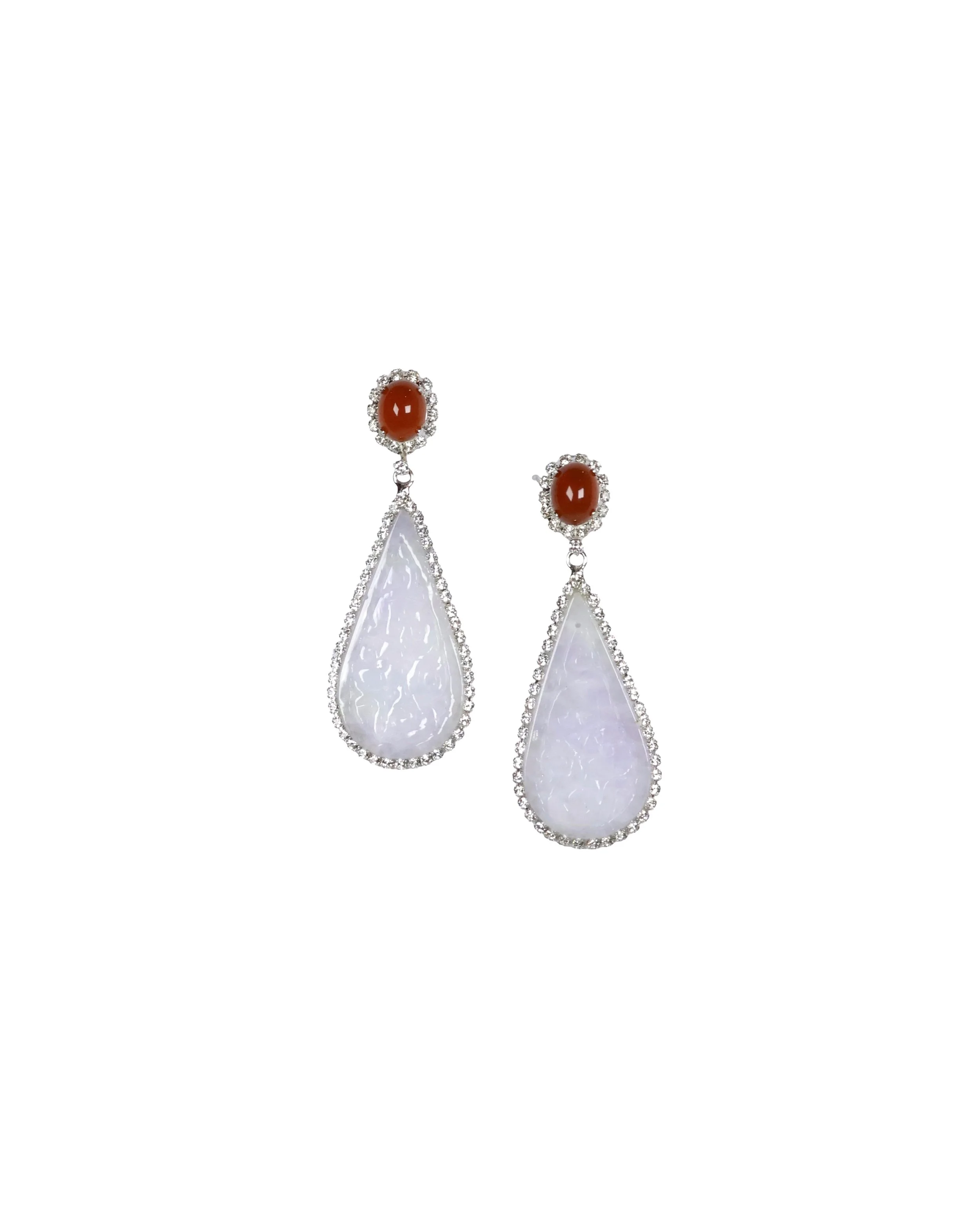 White Hetian Jade Earrings