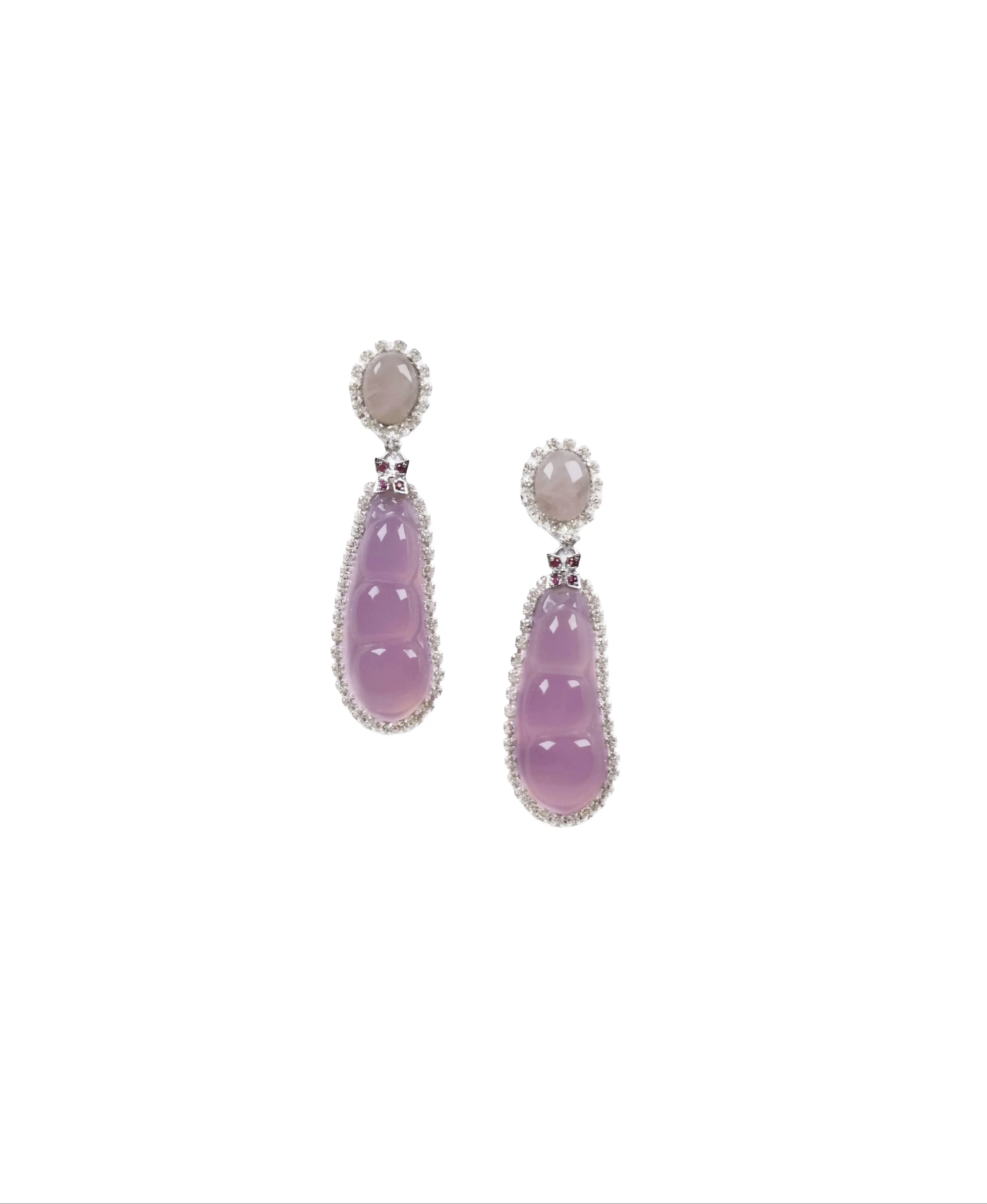 Pink Jade Pea Earrings