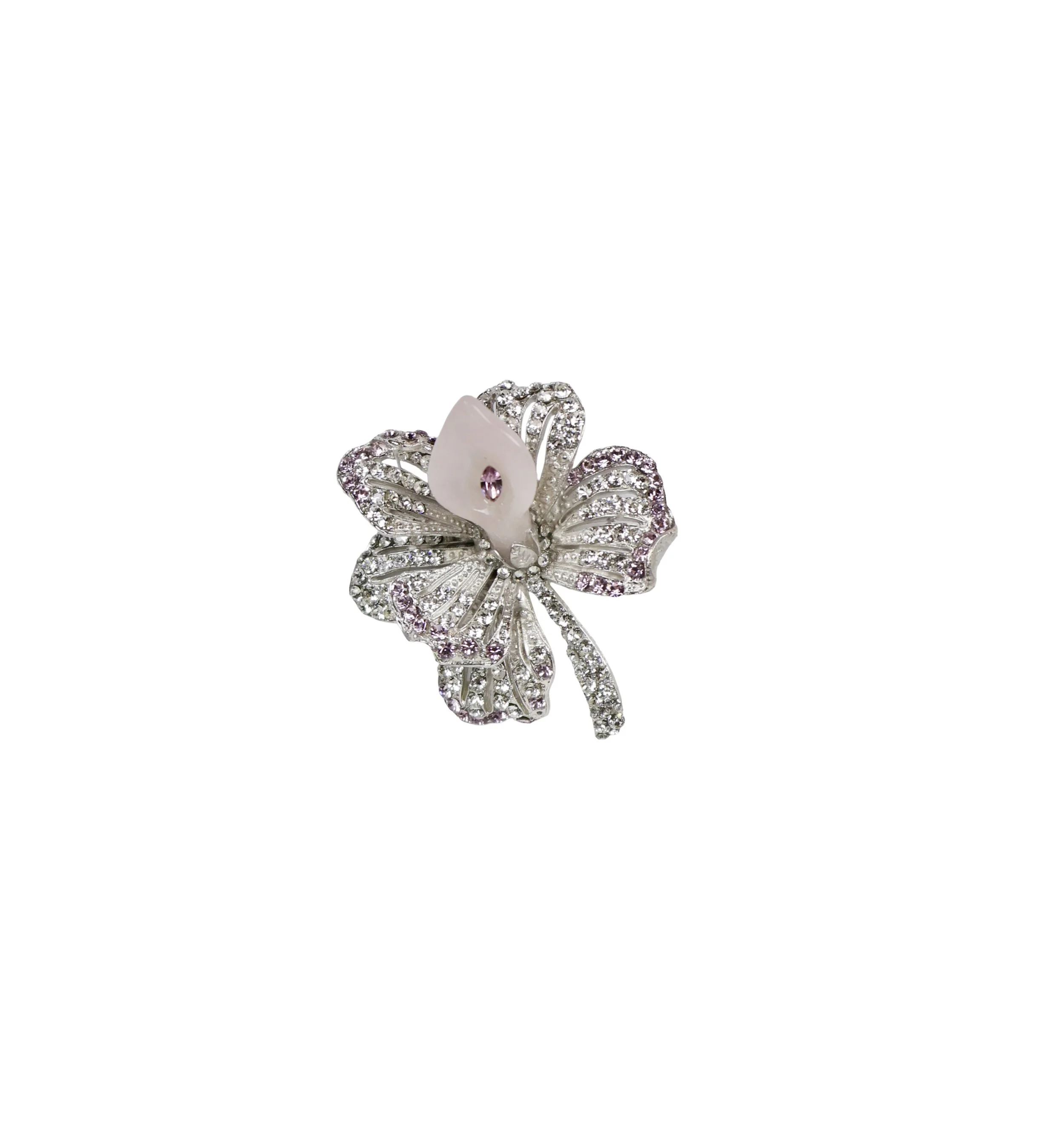 Light Amethyst Orchid Pink Jadeite Brooch
