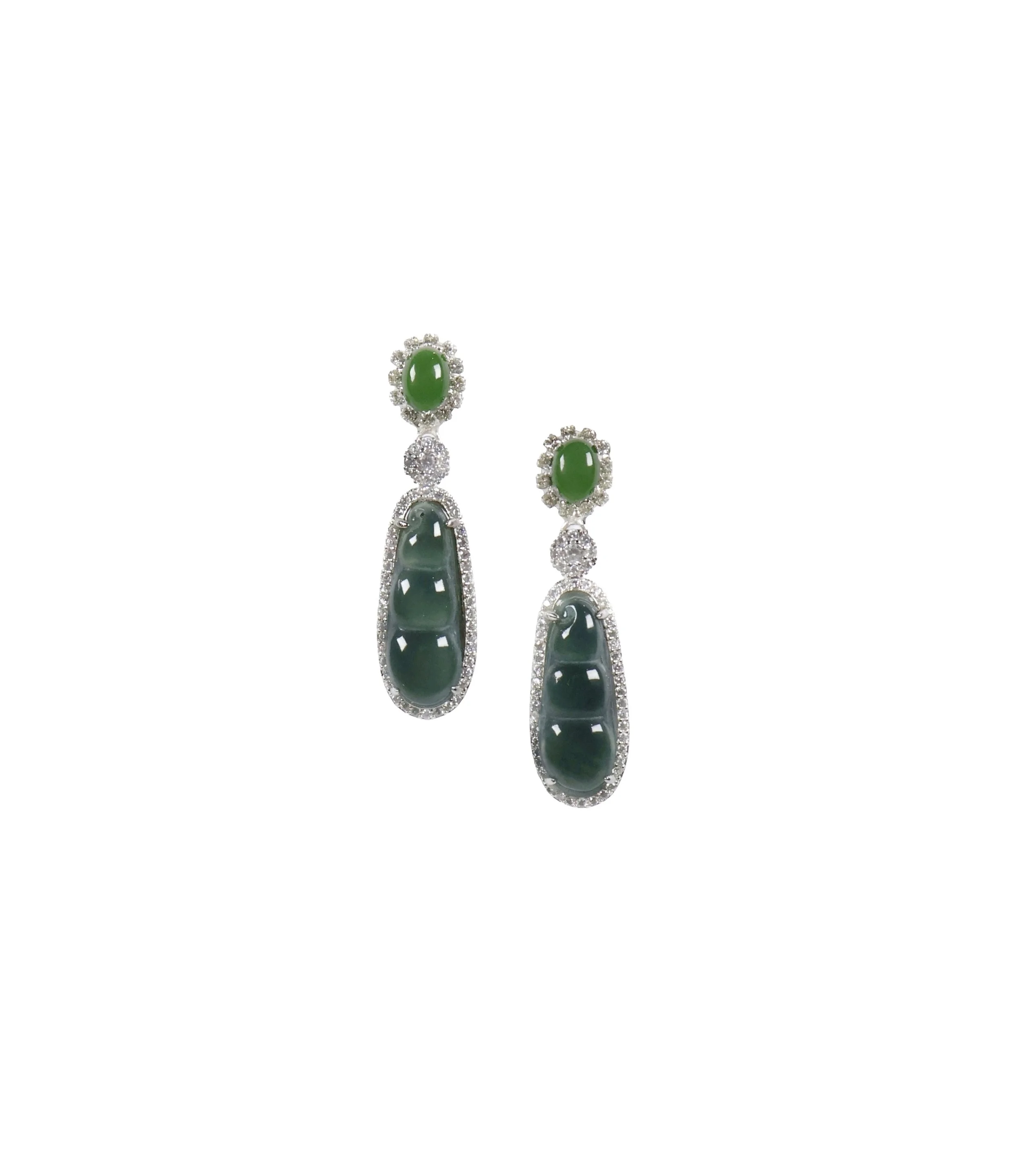 Dark Jadeite Pea Earrings