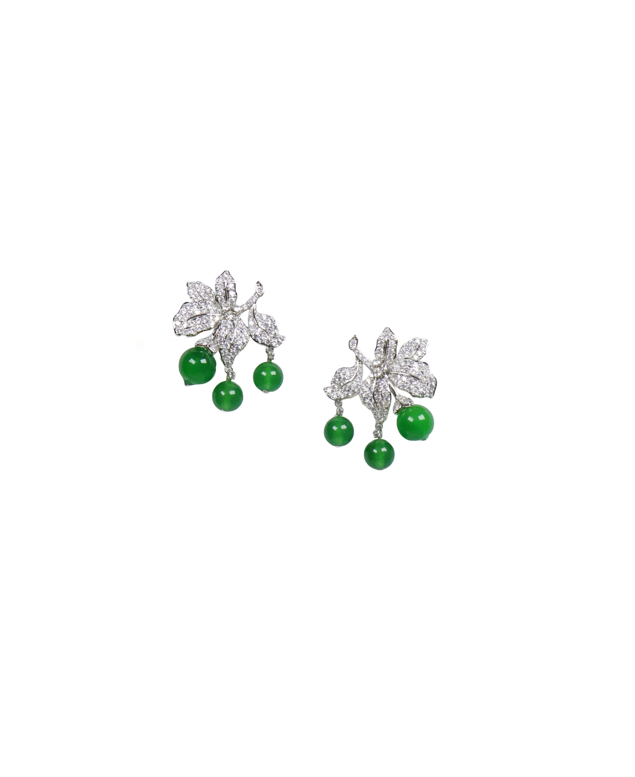 Green Jade Fleur Earrings