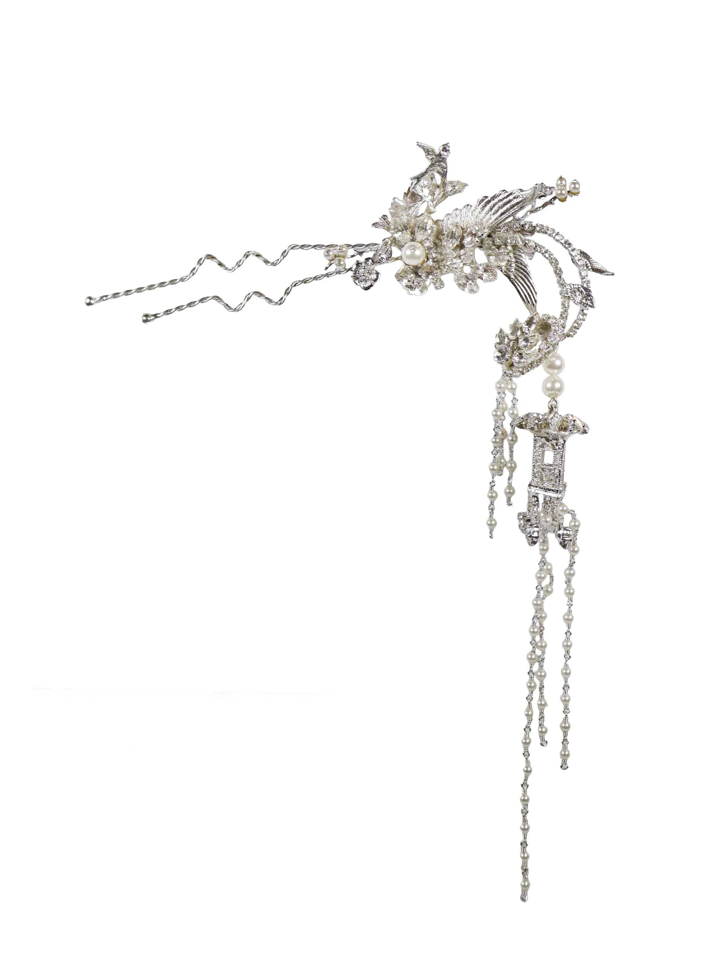 Hairpiece On White Rhodium