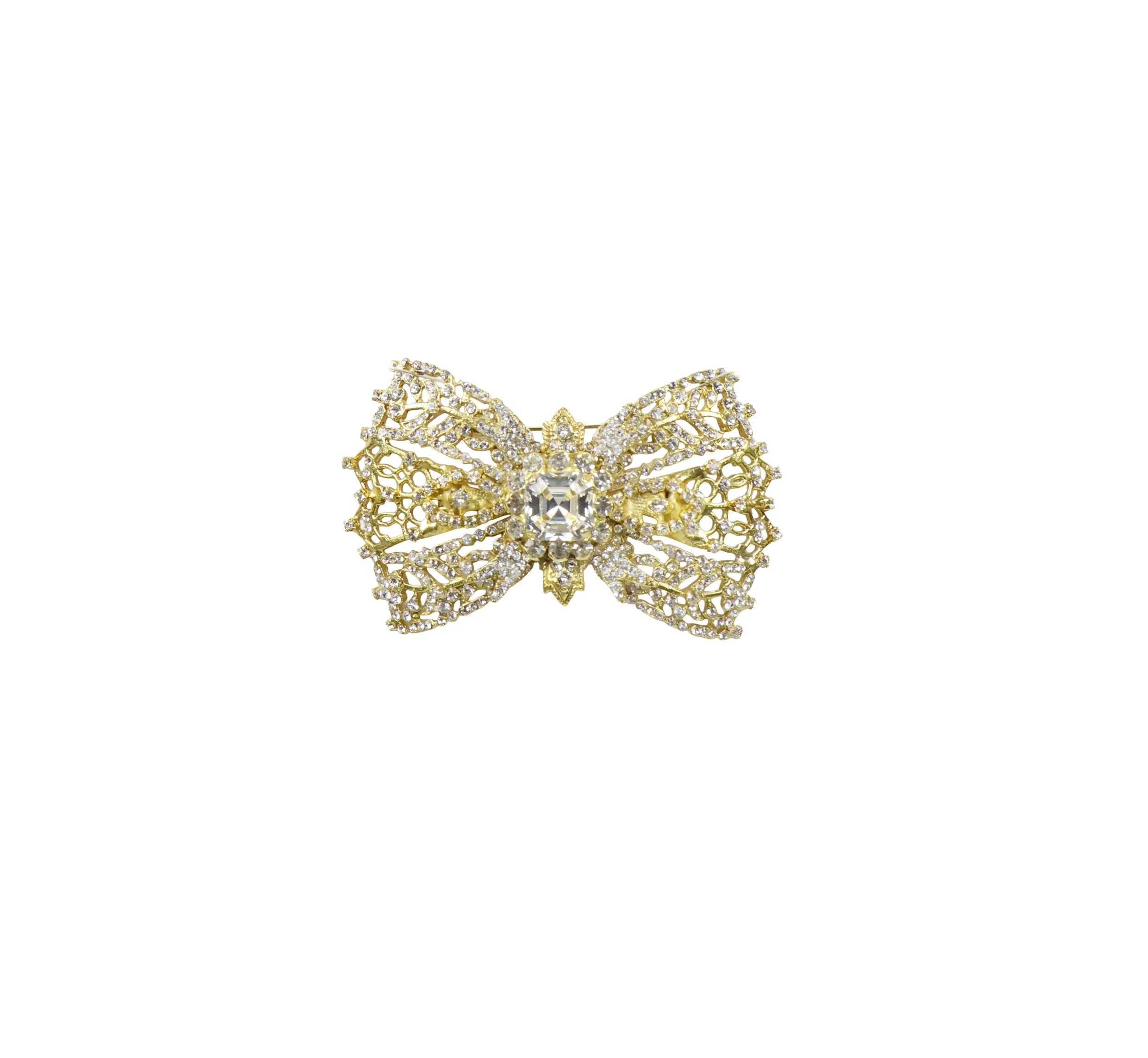 CRYSTAL AND GOLD BROOCH