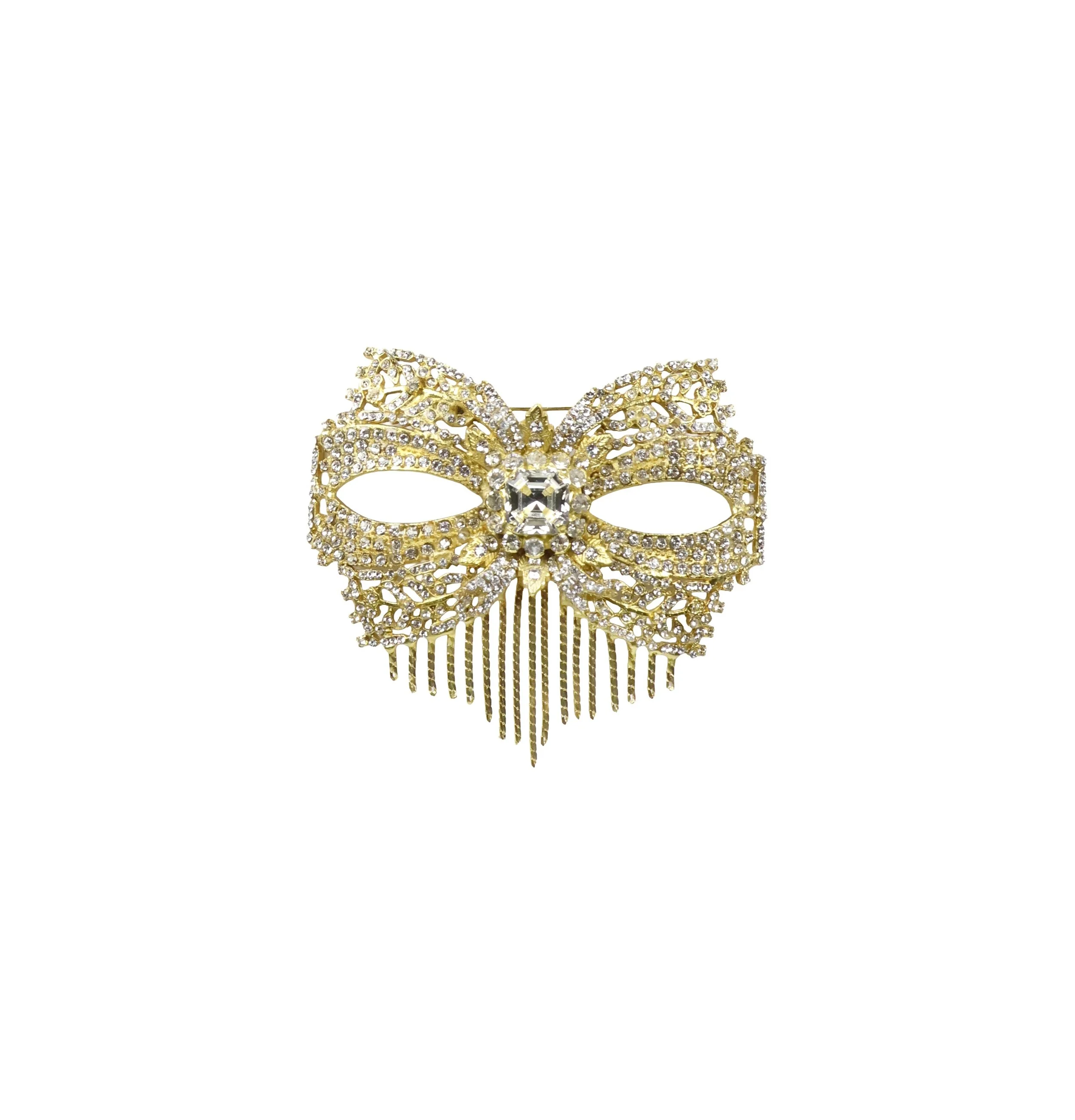 CRYSTAL AND GOLD BROOCH