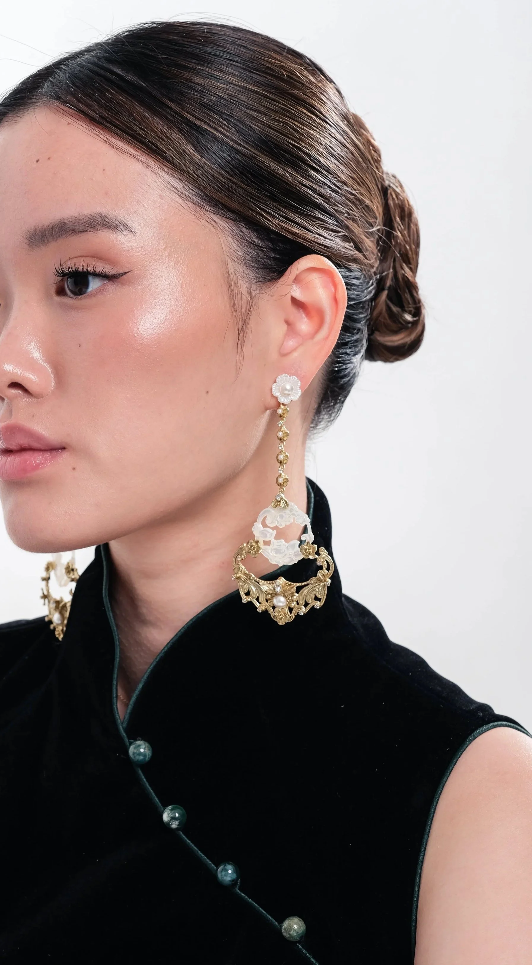 Chinoiserie Pearl Earrings