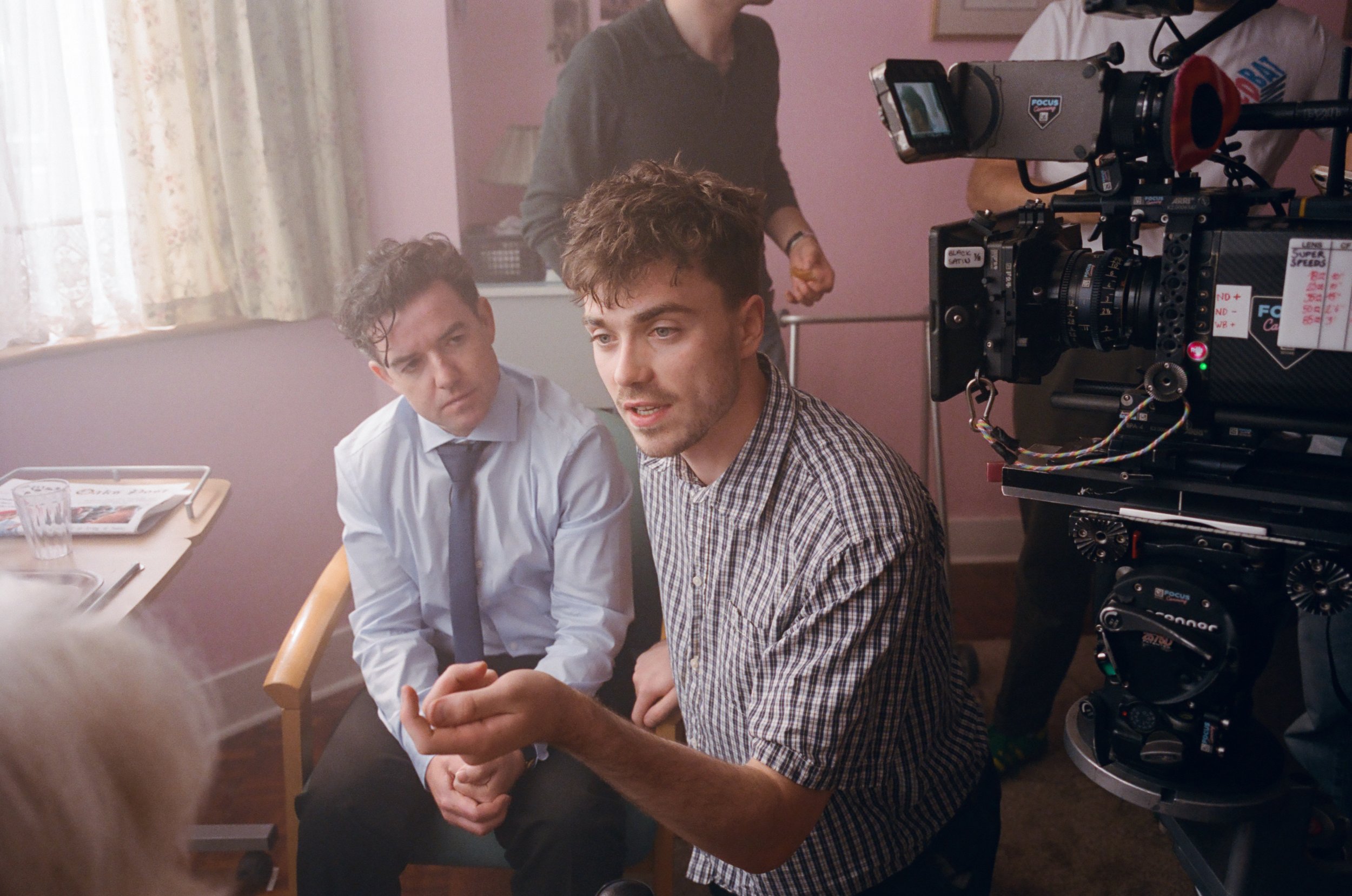 Max Davies and Ciaran O Brien on the set of Sunny Oaks (2025)