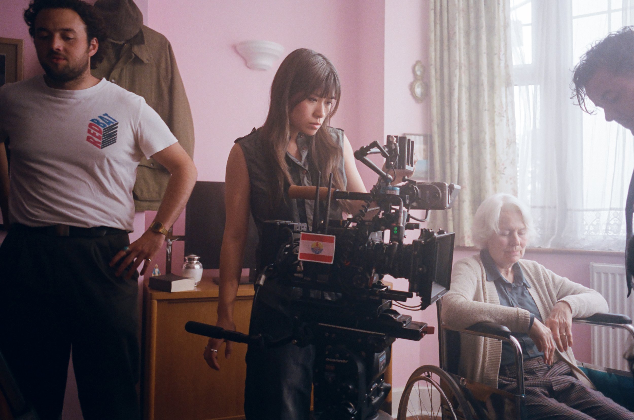 Cinematographer Dajiana Huang on set of Sunny Oaks (2025)