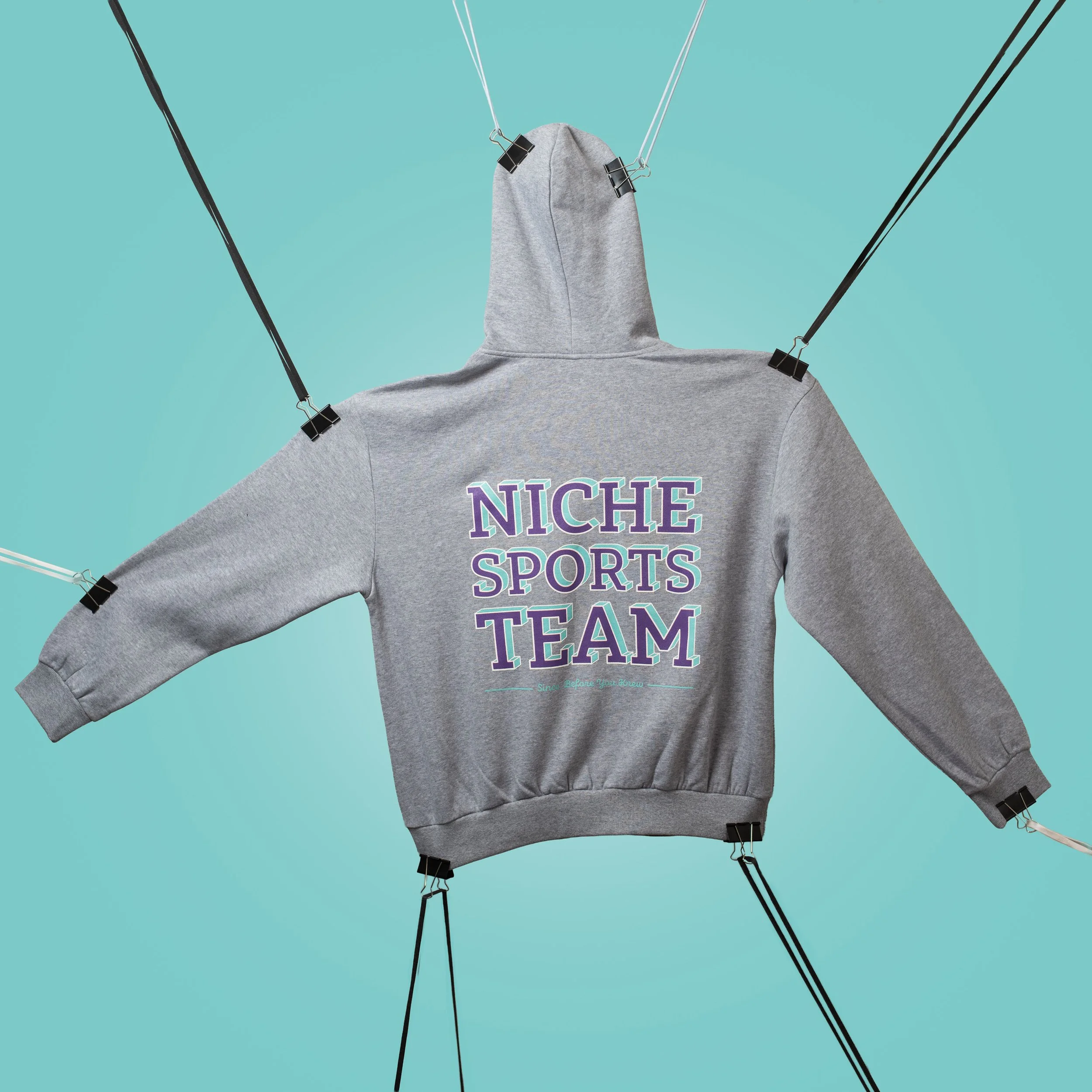 Niche Sports Team Box Hoodie | Grey Marl