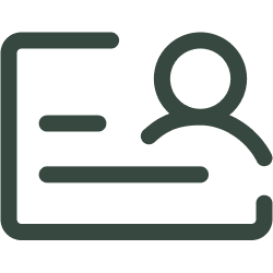 Icon of a presentation slide with a bar chart and a magnifying glass