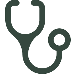 Icon of a presentation slide with a bar chart and a magnifying glass