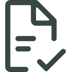 Icon of a clipboard with a checkmark.