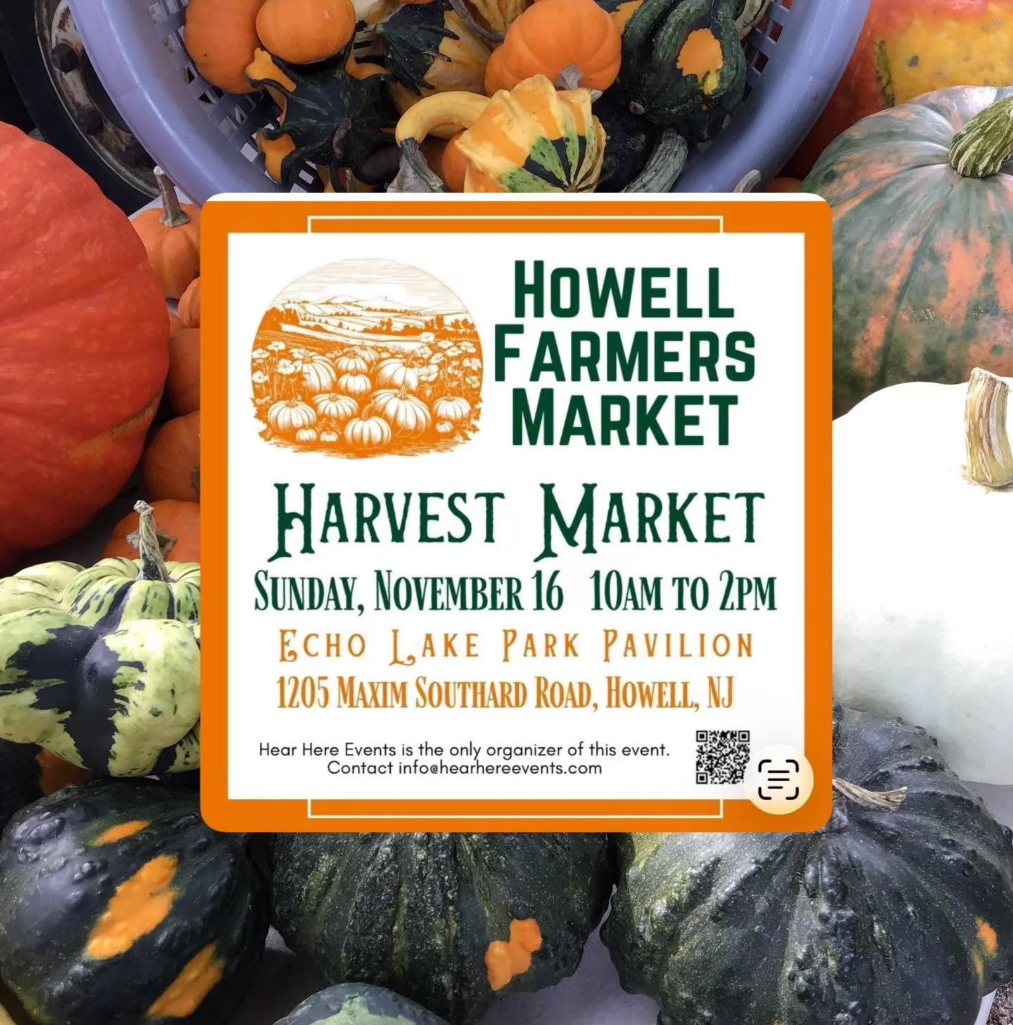 🍁 Howell Harvest Market &mdash; November 16! 🍁
Join us for our Fall Edition of the Howell Farmers Market at Echo Lake Park! Stock up on fresh fruits and veggies from Kauffman Farms &mdash;perfect for your Thanksgiving table. 

Shop from ypur favori
