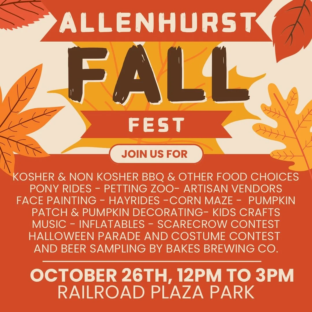 🎉 Today&rsquo;s the day, Allenhurst! 🍁
Join us for the Allenhurst Fall Fest &mdash; happening today from 12&ndash;3PM at the park by the train station!

We&rsquo;ve got family fun for everyone &mdash; hayrides, pumpkin painting, music, games, local
