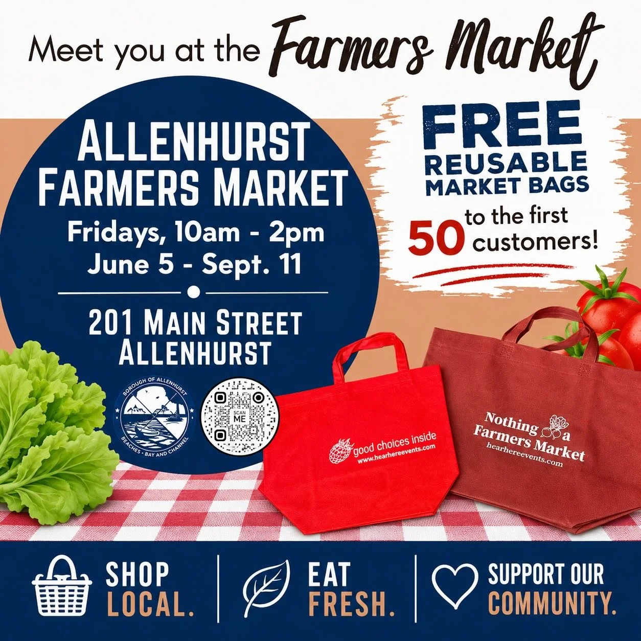 See you at the Allenhurst Farmers Market tomorrow!