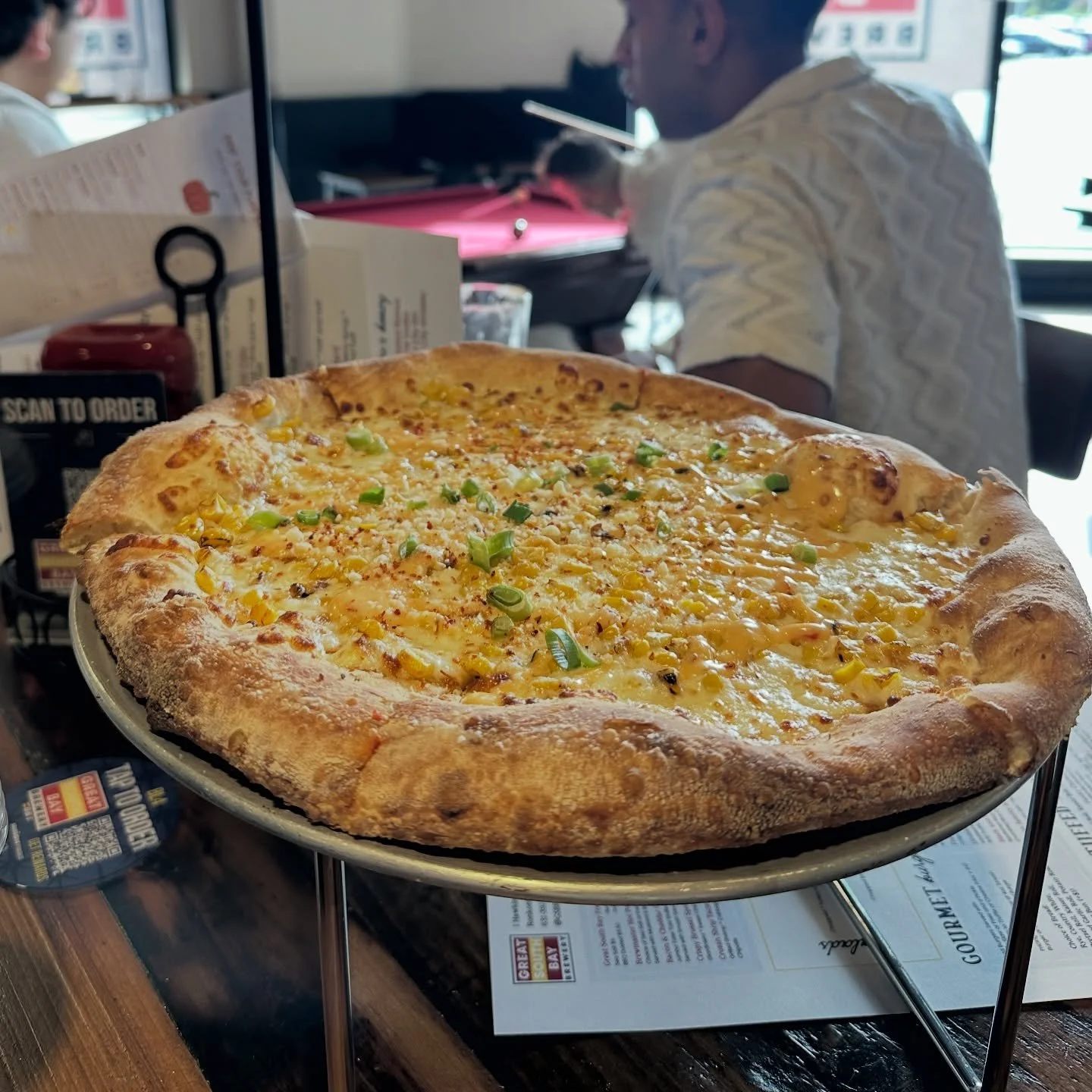 Our street corn pizza is a fan favorite. 

Mozzarella. Corn. Cotija. Spicy mayo. Scallions. BBQ spice.

The Street Corn Pizza &mdash; sweet, spicy, and ridiculously good. 🍕