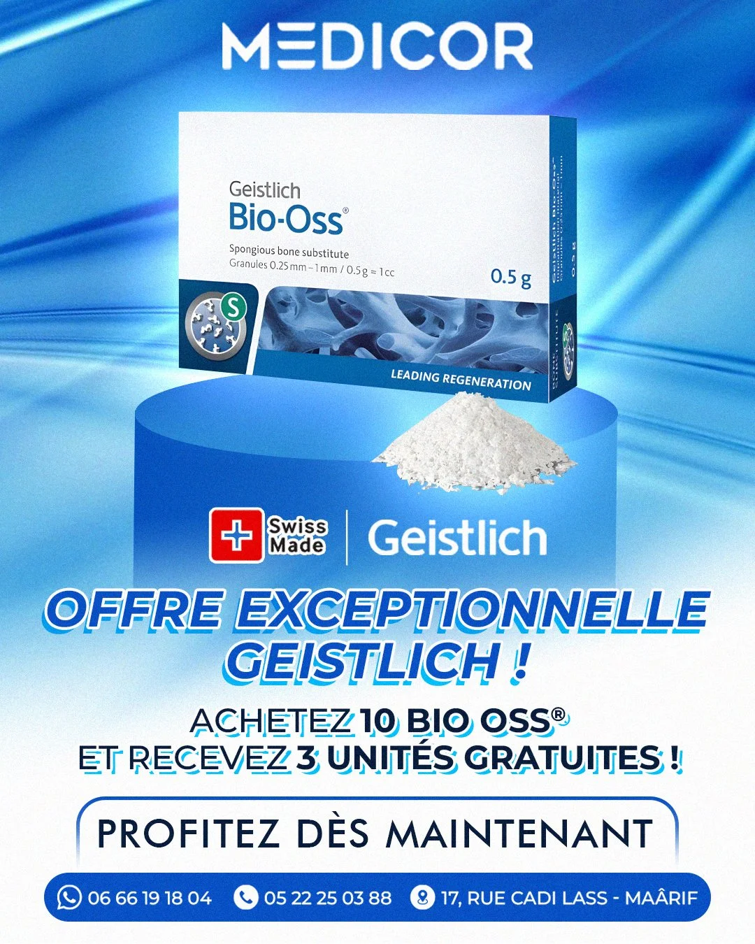Offre exclusive Geistlich Bio-Oss® : 10 unités achetées = 3 offertes