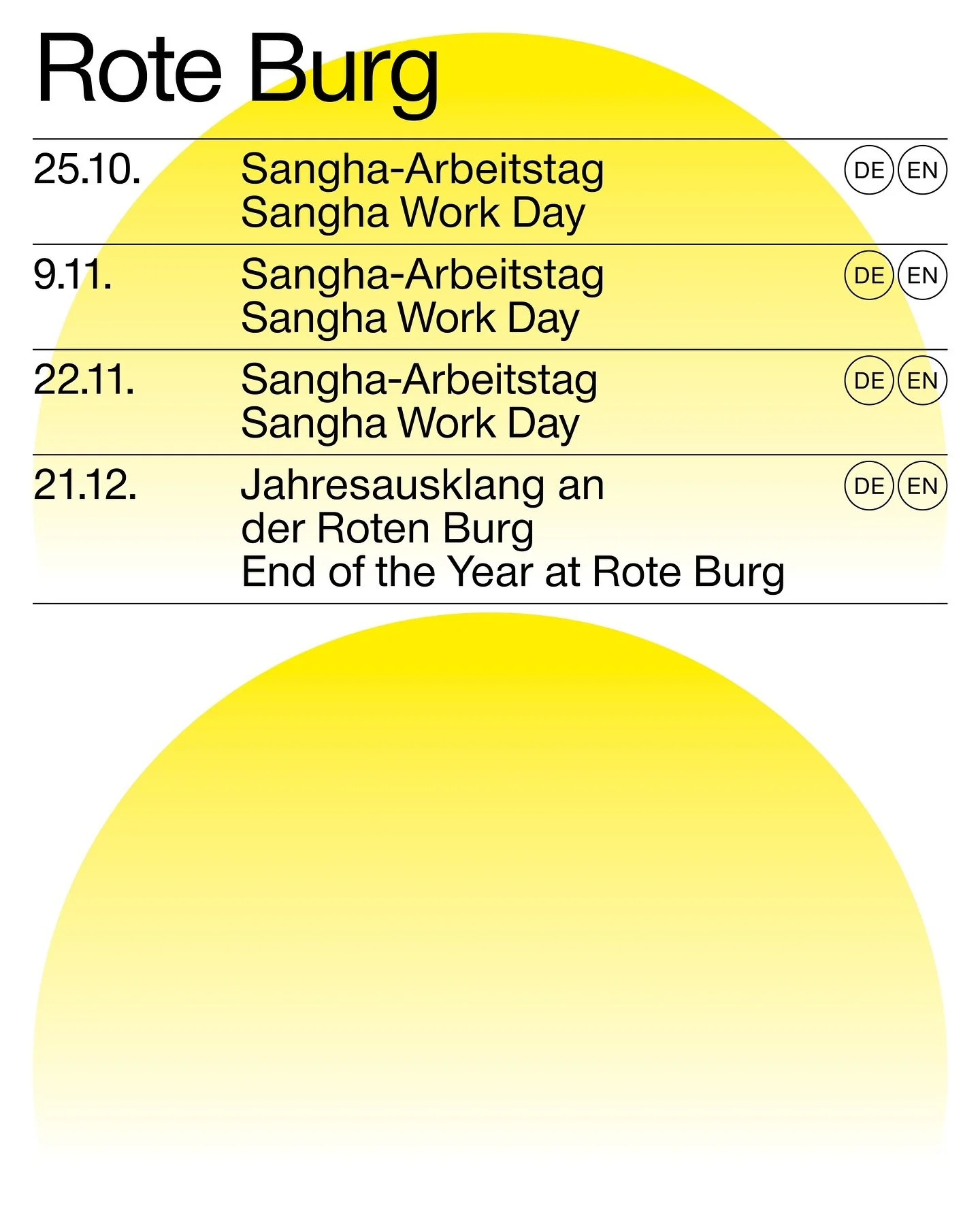 Termine an der Roten Burg für deinen Kalender.