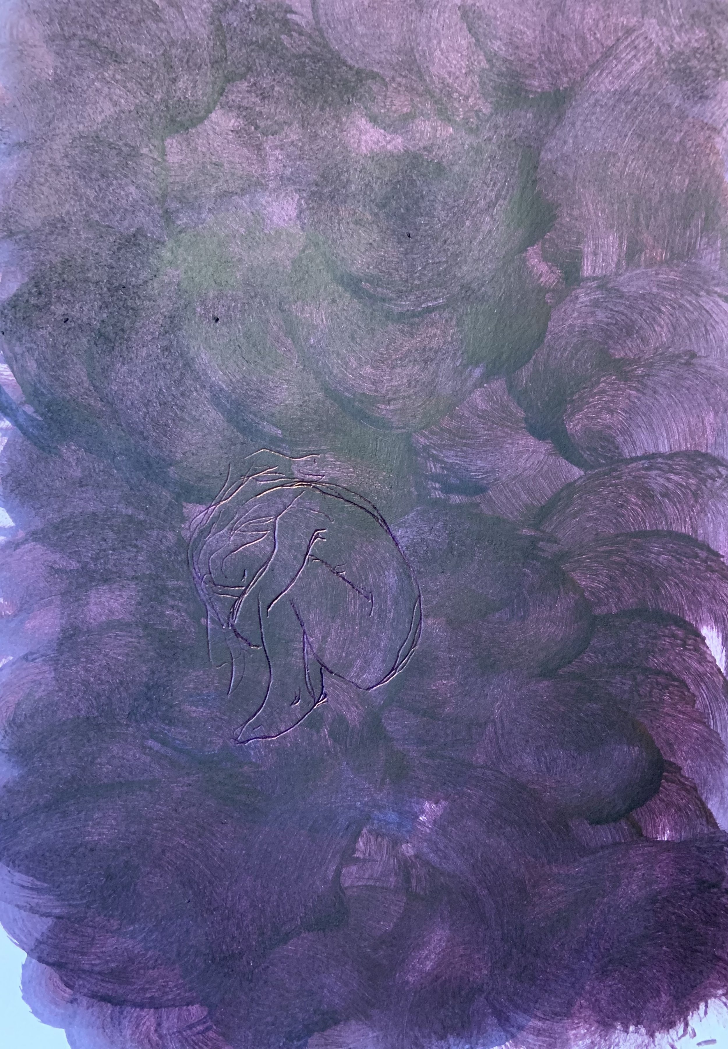„Skizze 4/ „ - Acryl und Kugelschreiber auf Papier, A4, 2024