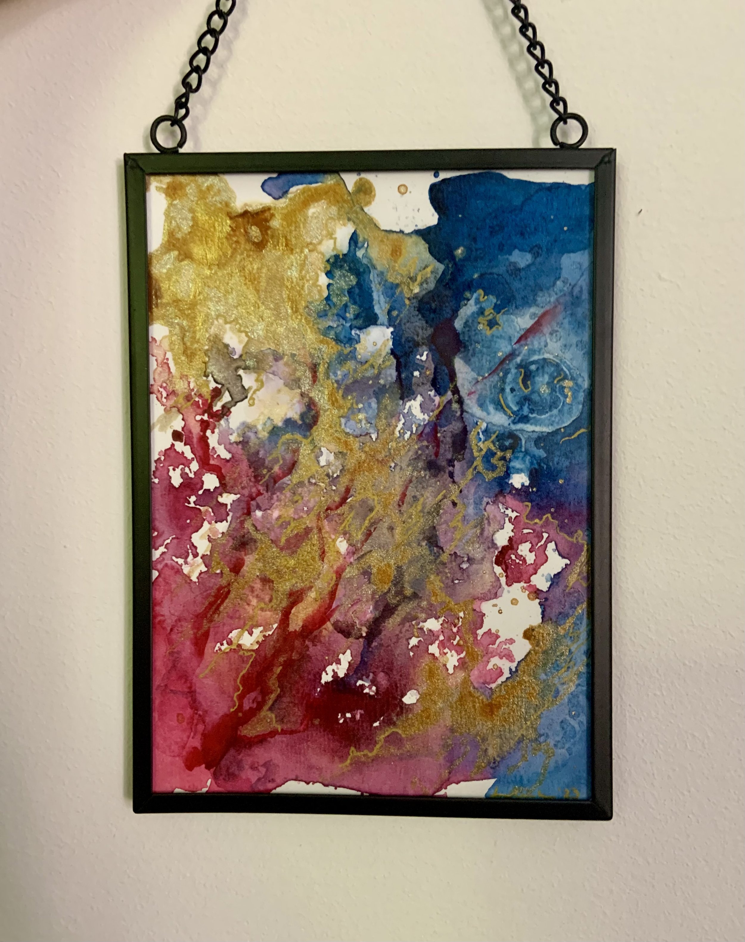 Ausstellungsansicht, „Farben in Dir“ - Acryl und Aquarell auf Papier, 10x15 cm, 2022