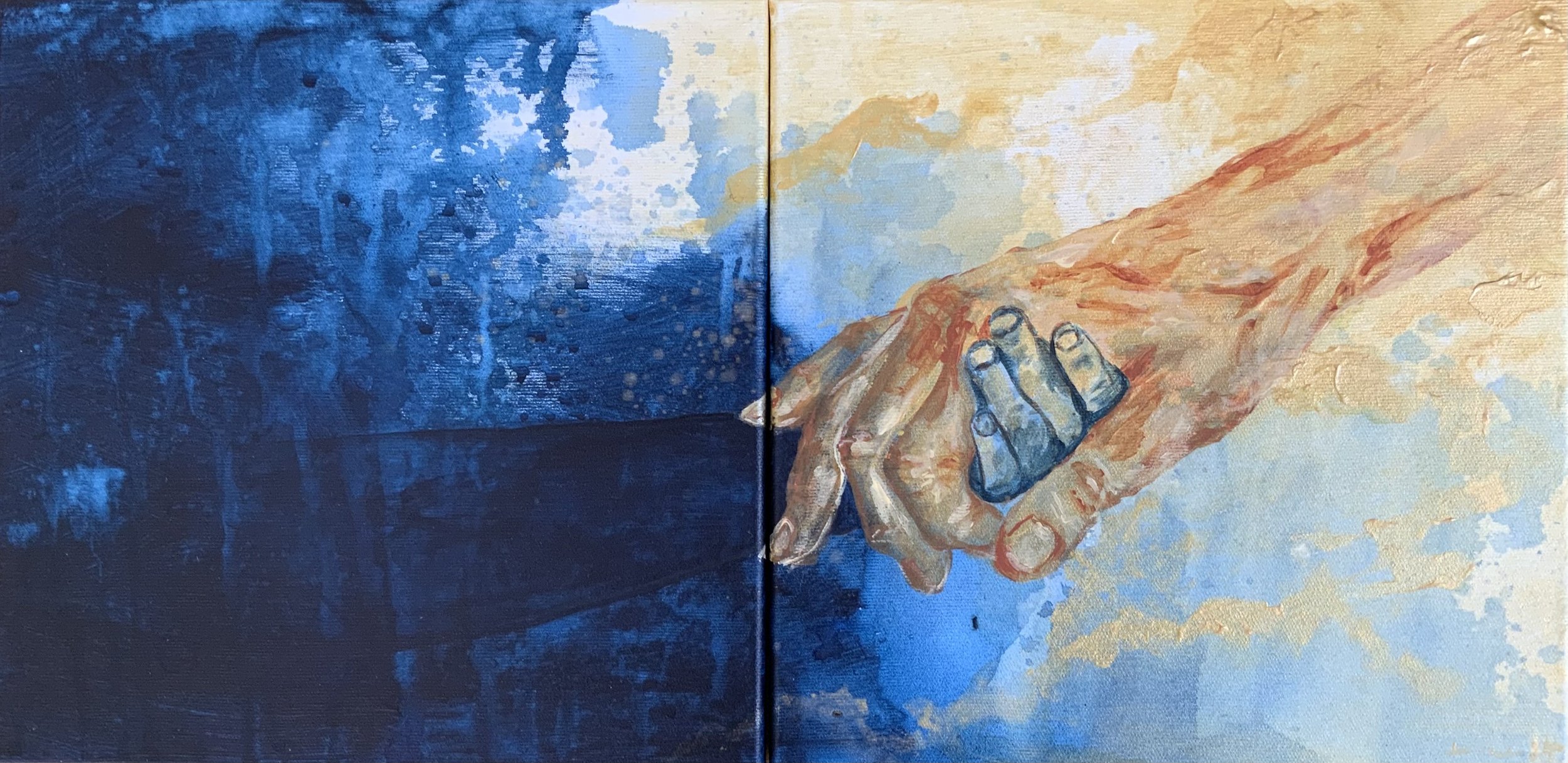 „Du gibst und ich nehme“ - Acryl auf Leinwand, 2x 30x30 cm, 2024