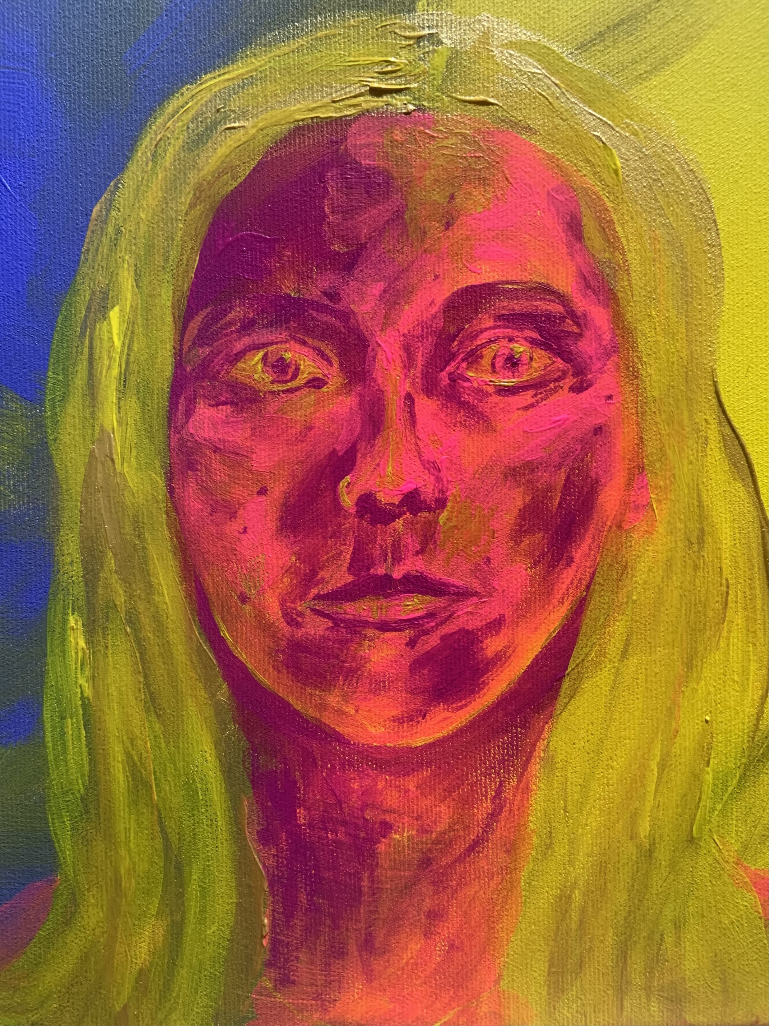 „Selbstporträt“ - Acryl auf Leinwand, 30x30 cm, 2024