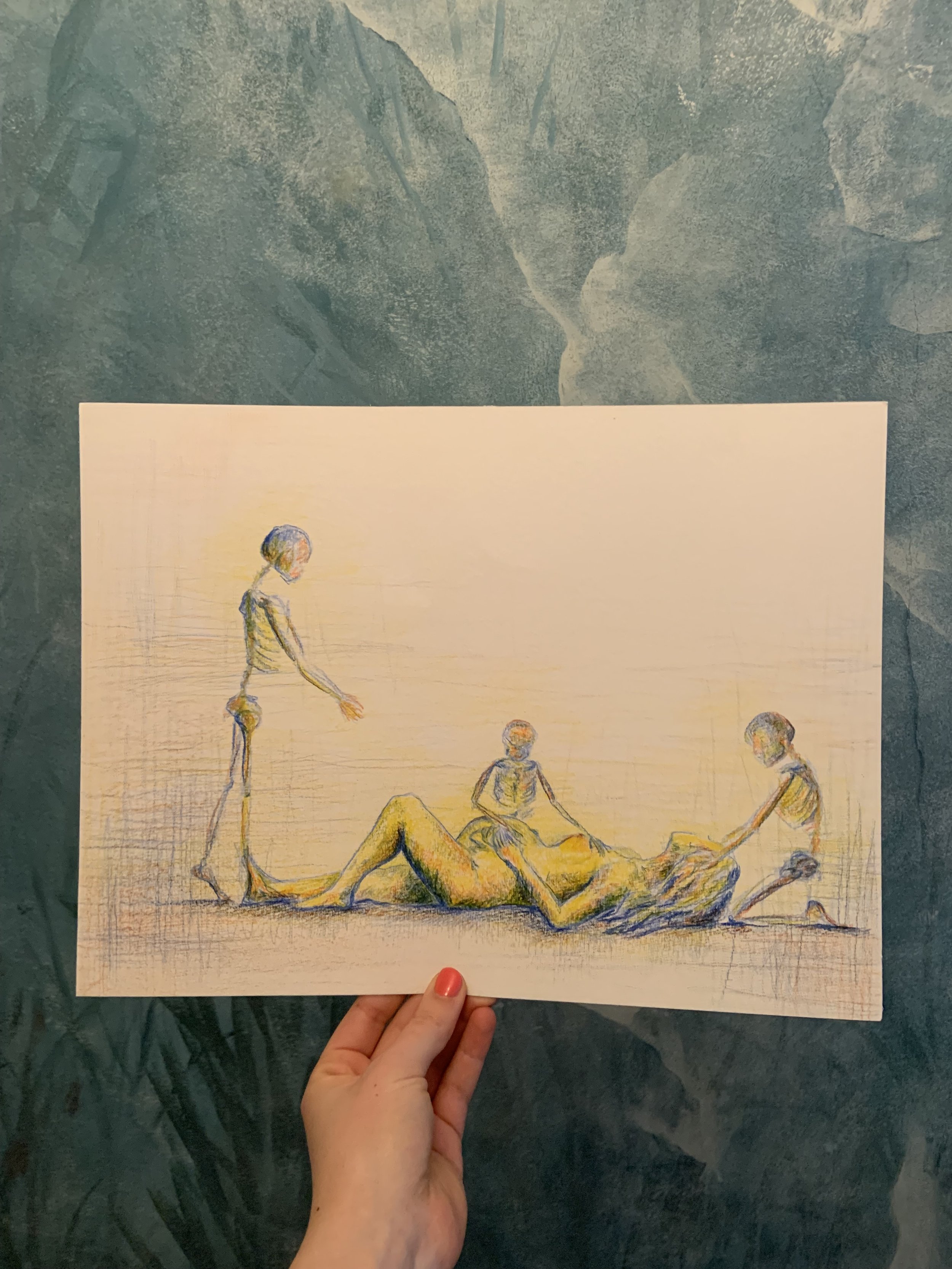 „Untitled“ - Buntstift auf Papier, A2, 2025