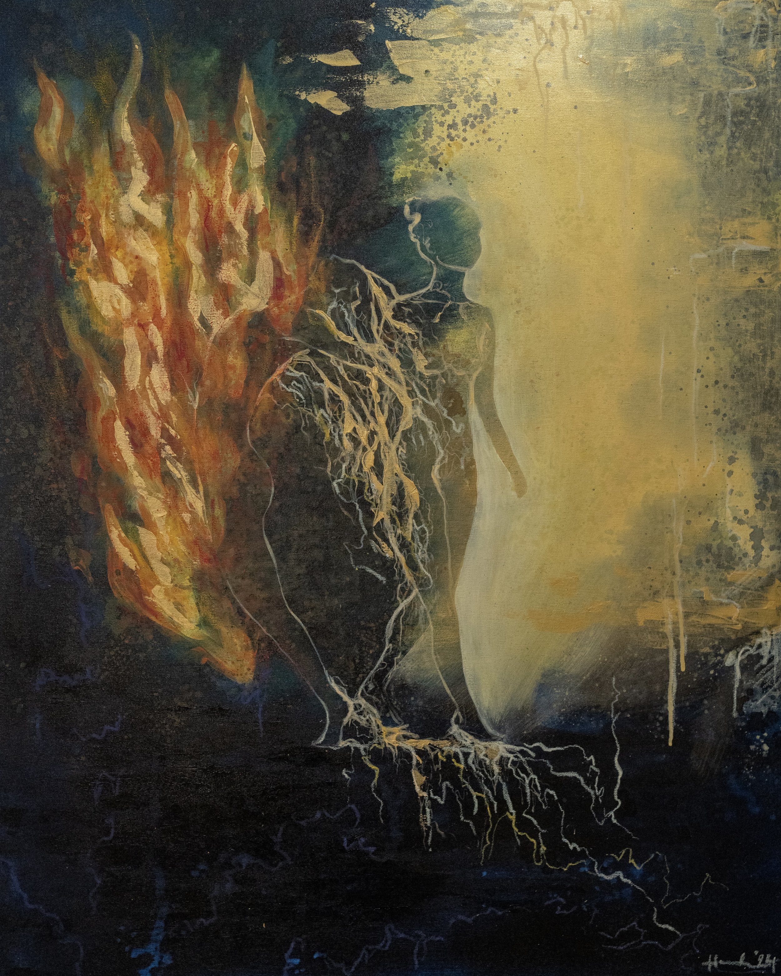 „Transformation“ - Mischtechnik auf Leinwand, 100x80 cm, 2024