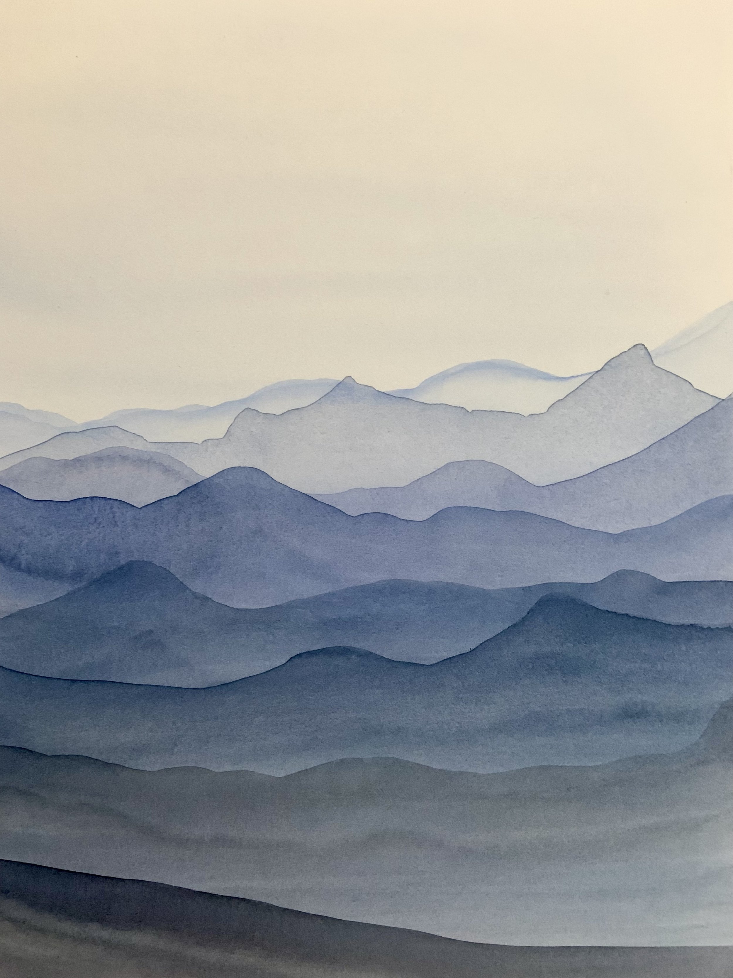 „Ferne“ - Aquarell auf Papier, A3, 2024