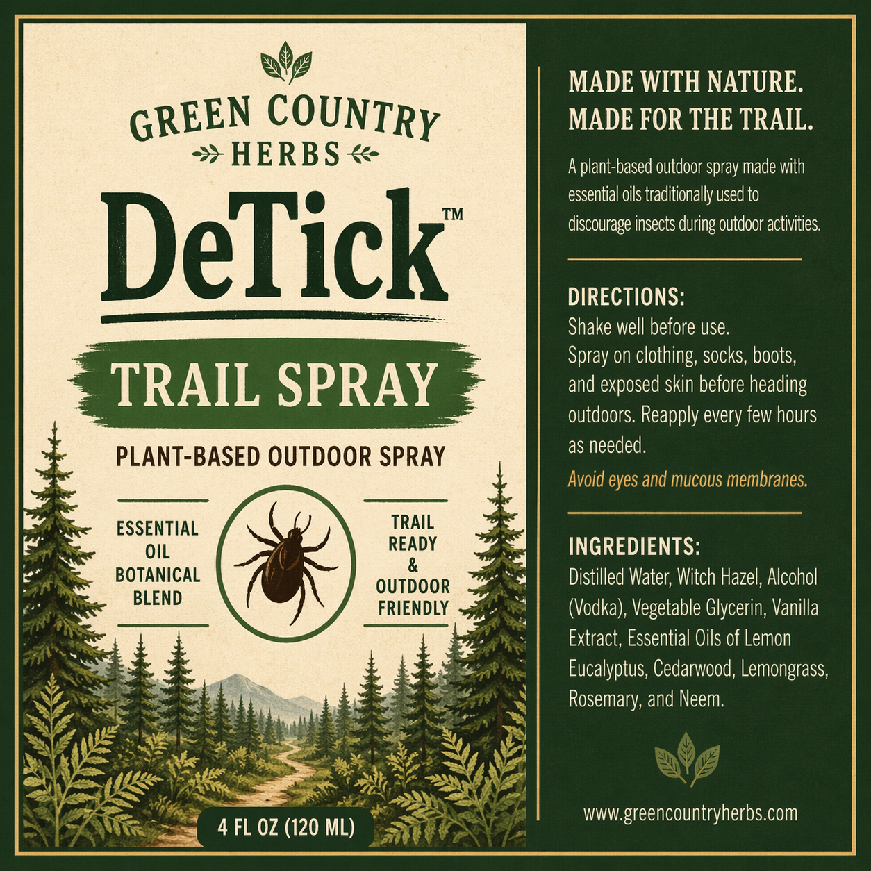 DeTick  4 ounce spray bottle