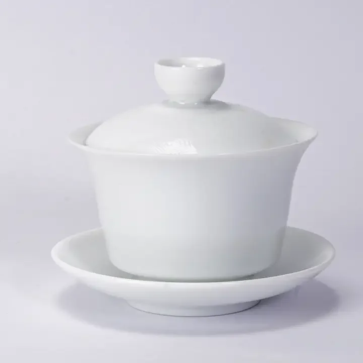 White Porcelain Gaiwan Tea Brewing Cup – 6.7oz Classic Gaiwan with Lid