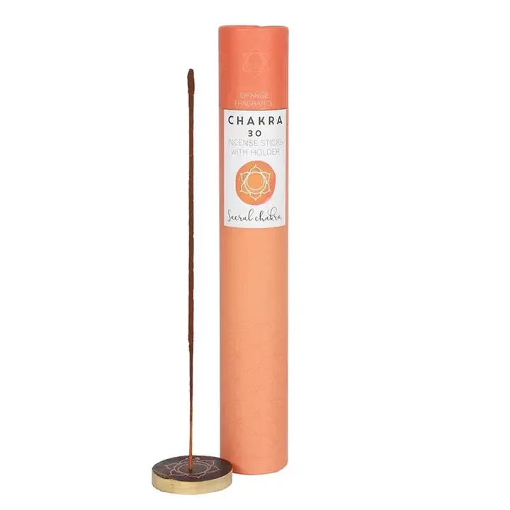 Sacral Chakra Incense Sticks – Orange Scent, 30 Sticks per Pack
