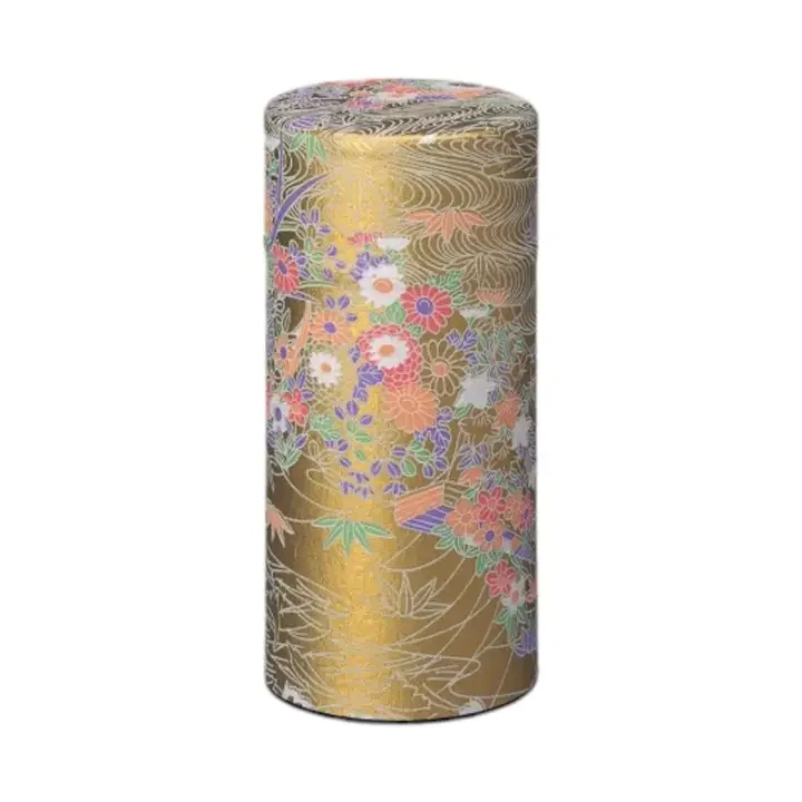 Yayoi Hanamizu Japanese Tea Canister – 7 oz Washi Paper Tin with Airtight Lid