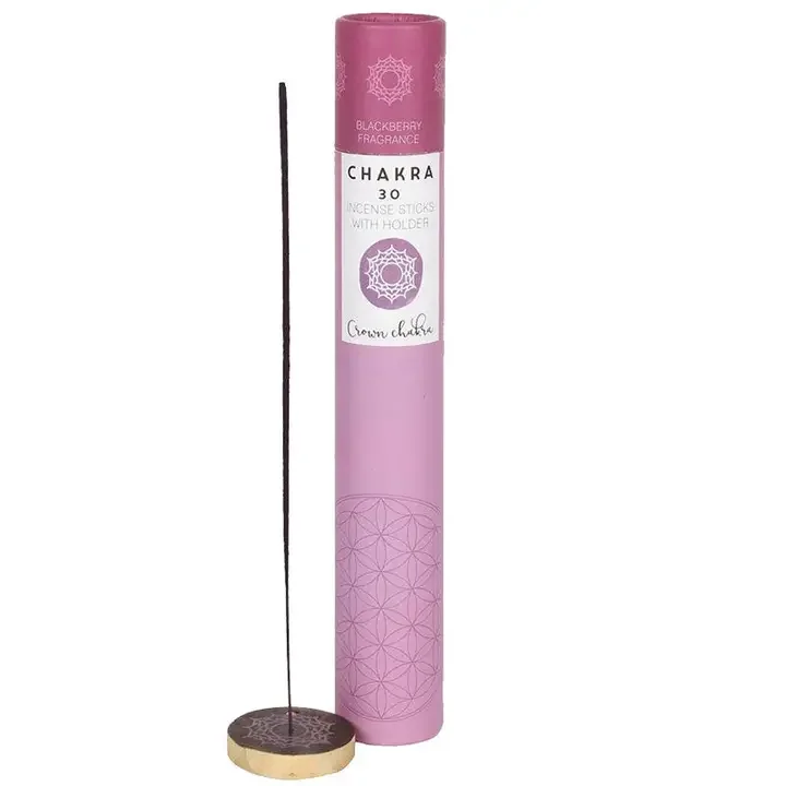 Crown Chakra Incense Sticks – Blackberry Scent, 30 Sticks per Pack