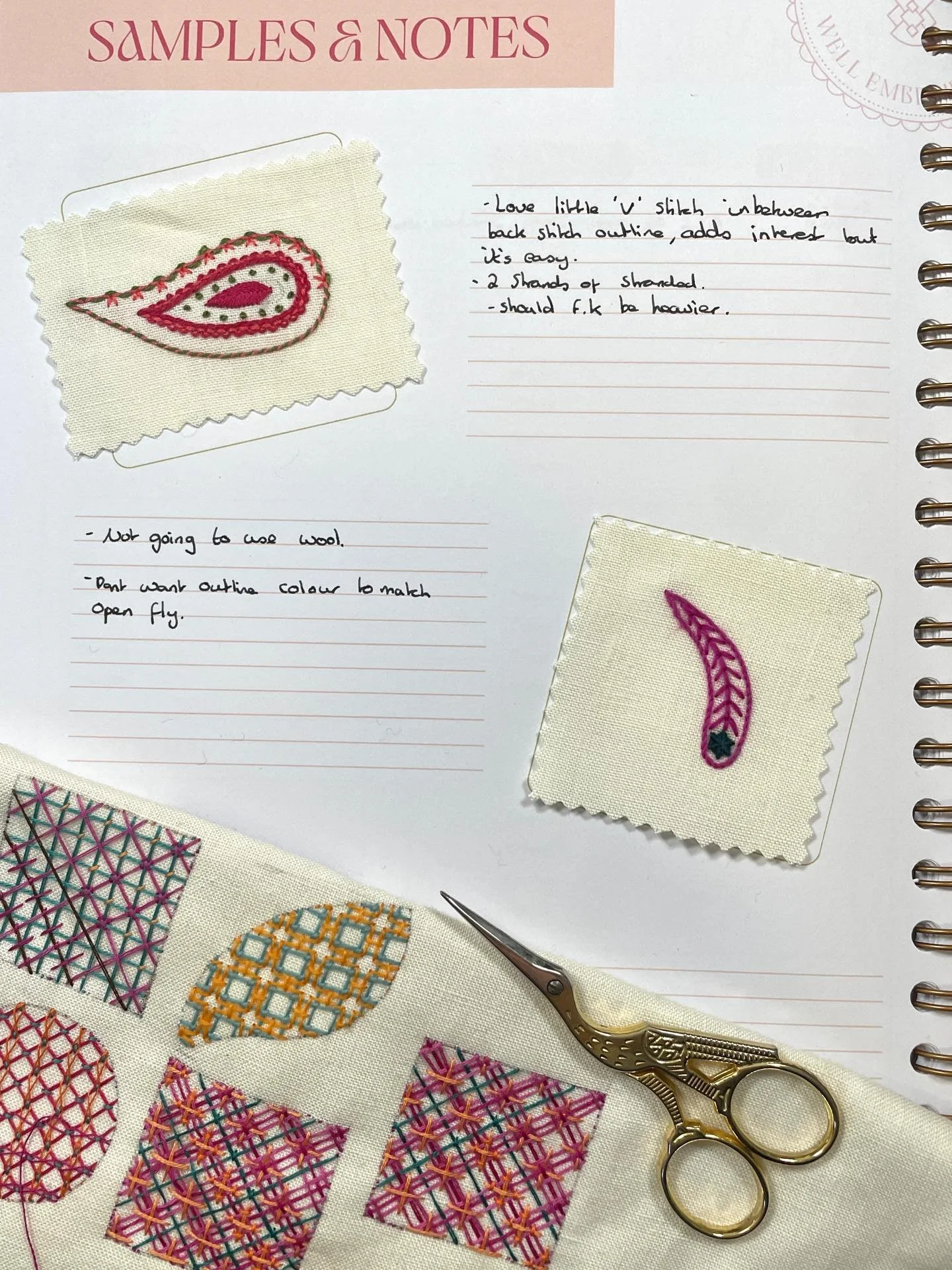 A little behind-the-scenes post today ✨ I wanted to share my favourite page in my embroidery project planner.

I genuinely love the planning stage of any embroidery project, and this planner makes it so much easier to organise ideas during the embroi