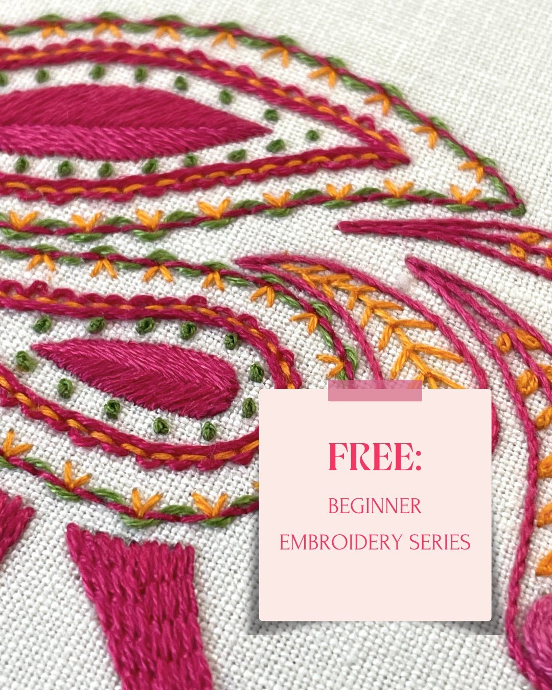 As you may well have seen I&rsquo;ve been quietly working on something special&hellip; and it&rsquo;s finally ready to share 🦩

I&rsquo;ve created a free beginner embroidery series where we stitch this flamingo together step by step.
It&rsquo;s desi