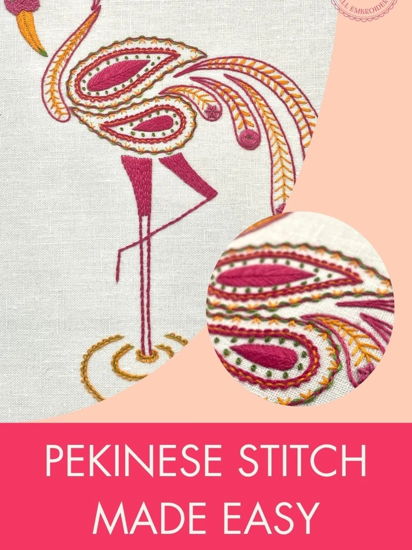 The penultimate video in the stitch along flamingo series is now uploaded to YouTube and ready for you to take a look.

In this video we look at Pekinese stitch and I&rsquo;ll share with you the easiest way to get neat loops, something I know so many