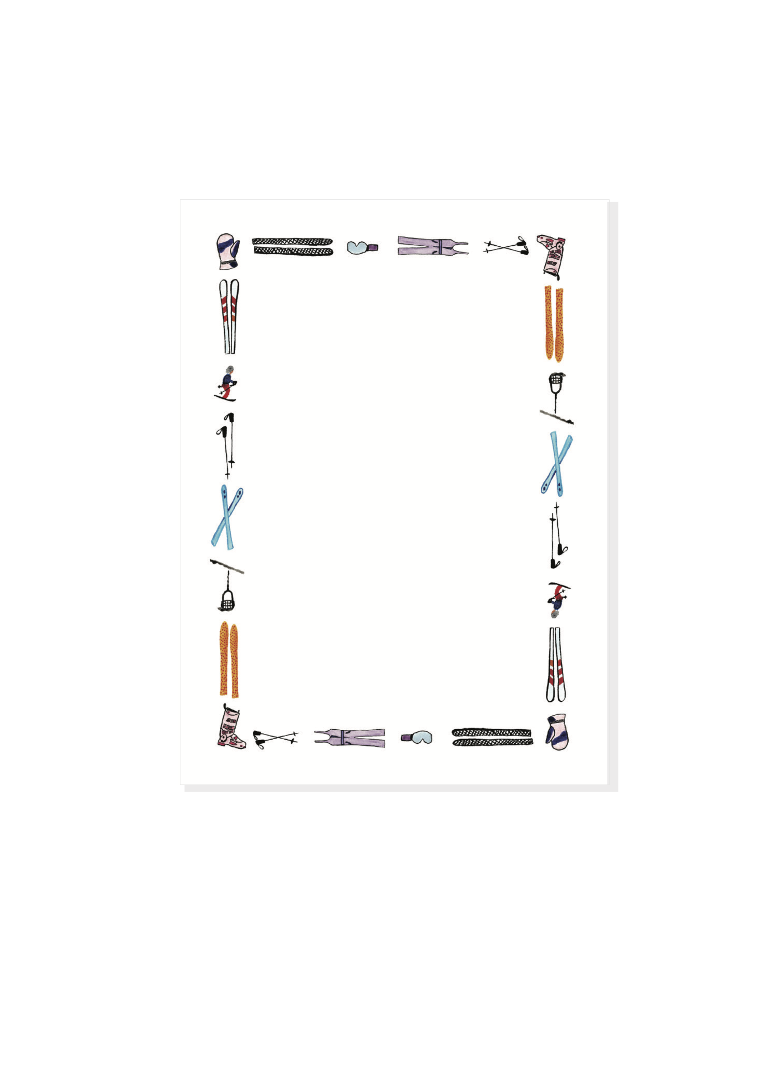 'Ski Season' Flat Notecard Set