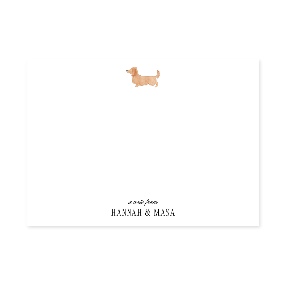 'Dachshund' Flat Notecard Set