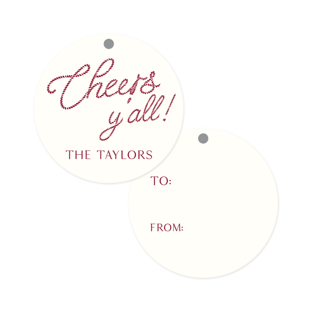 'Cheers Y'all!' Gift Tags