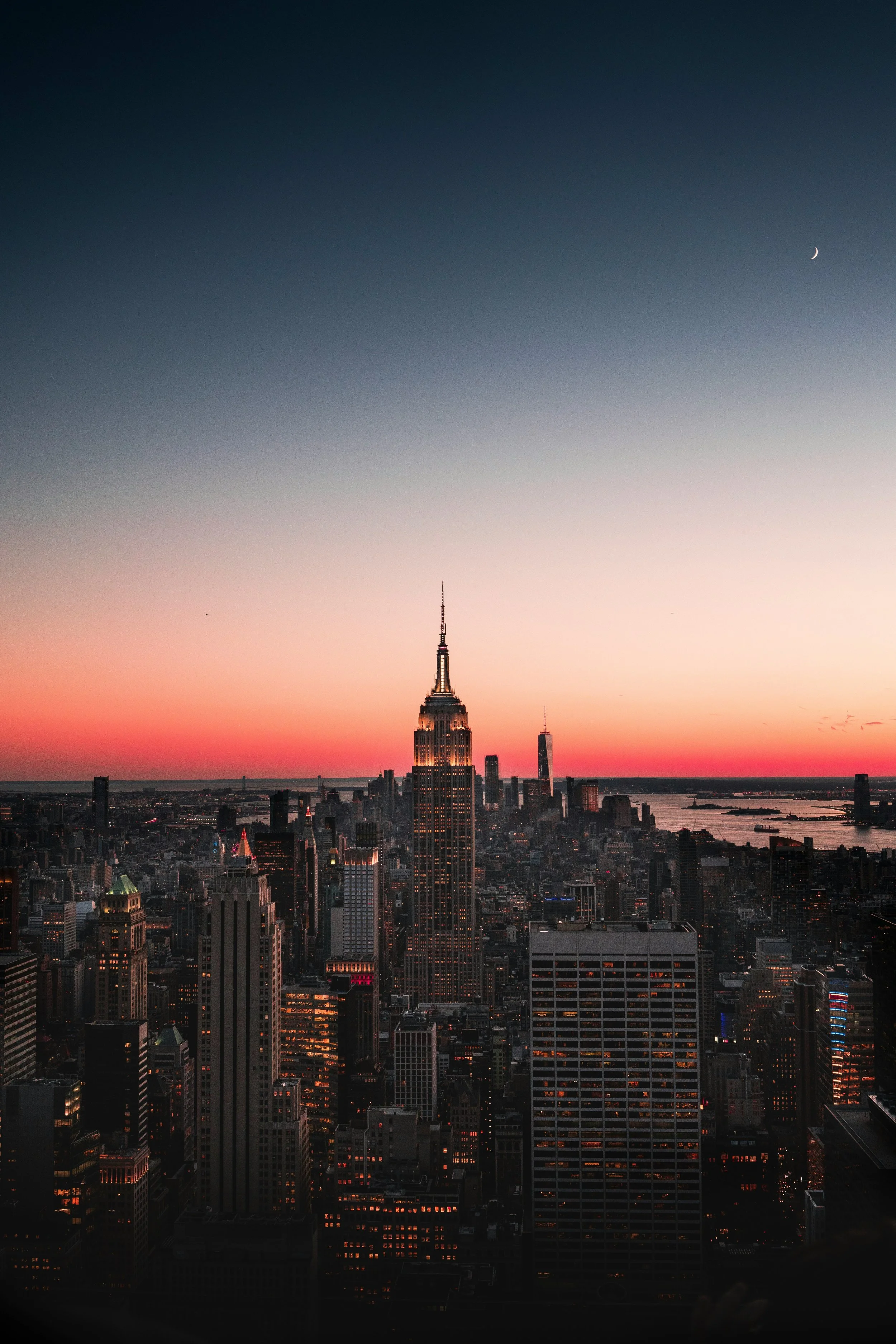 New York City skyline at sunset with Empire State Building