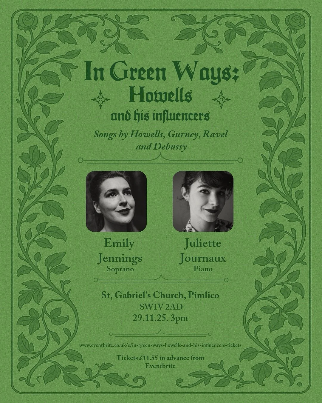 ‘IN GREEN WAYS: HOWELLS AND HIS INFLUENCERS | SONG RECITAL 