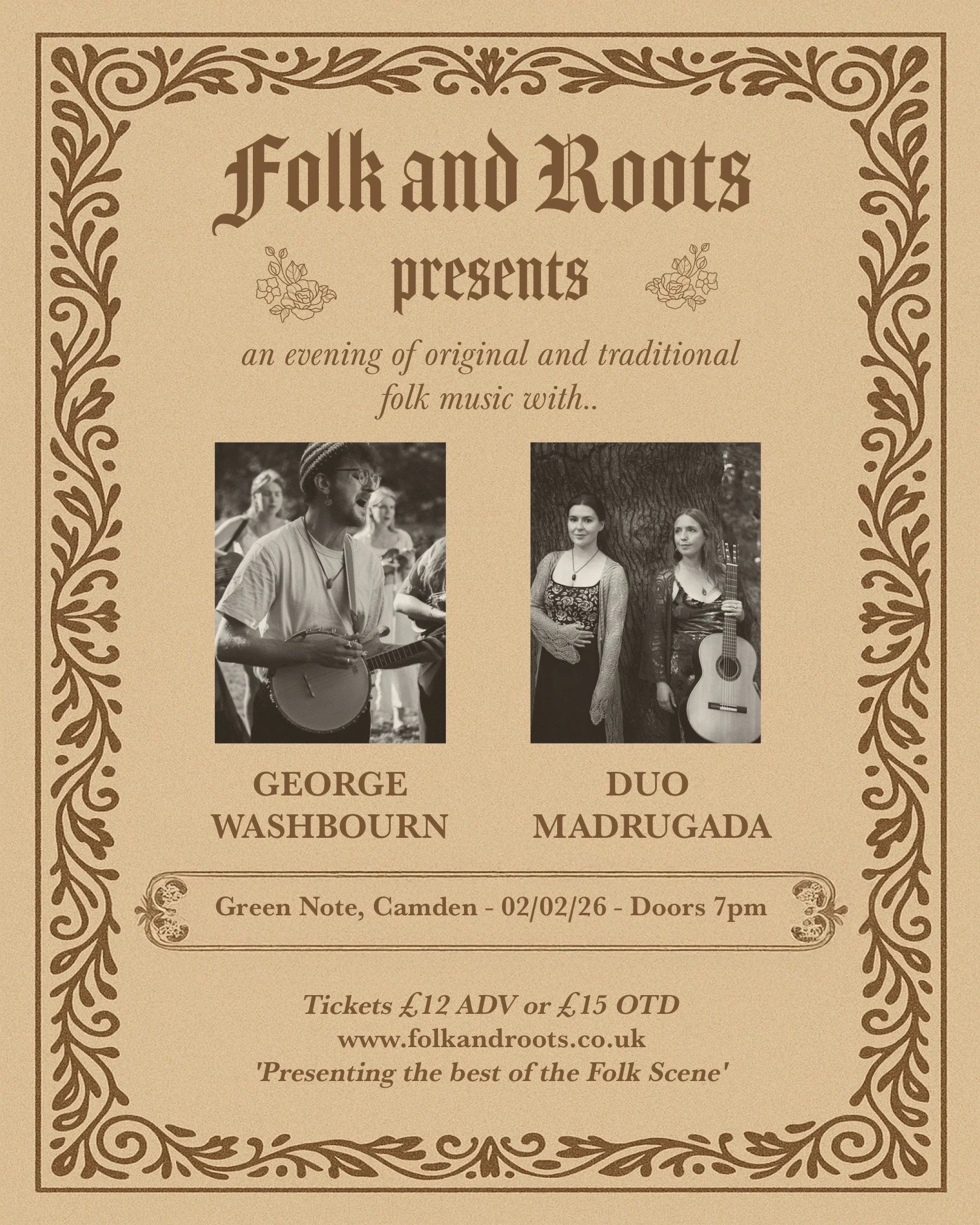 FOLK AND ROOTS PRESENTS | DUO MADRUGADA AND GEORGE WASHBOURNE  