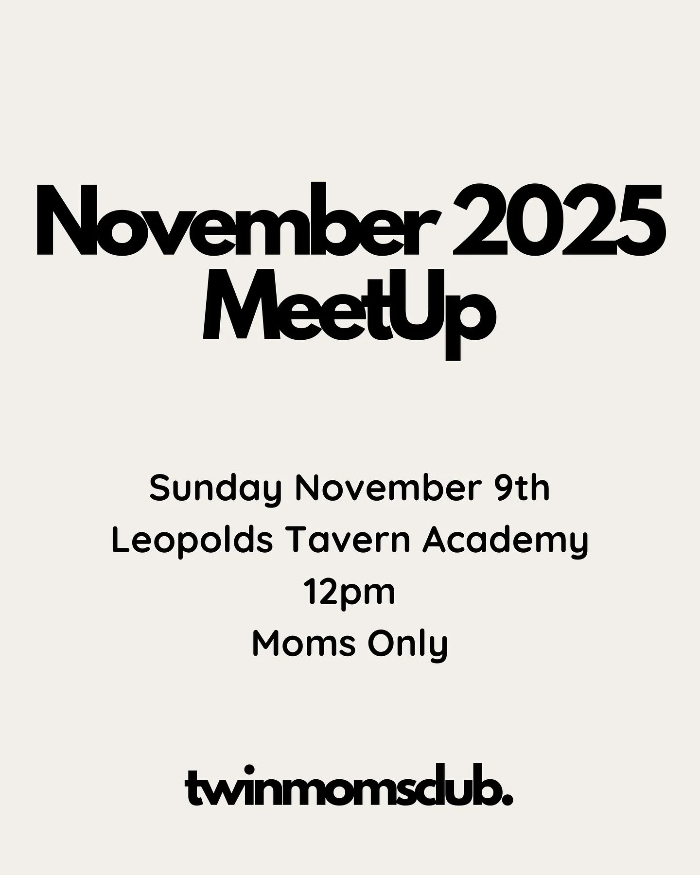One month out ✨ The November TMC Meetup is happening November 9th — and there are just a few spots left!
Don’t wait — RSVP today and come connect with the most amazing community of twin moms 🤍🤍
#twinmomsclub #tmc #tmcmeetup #twin