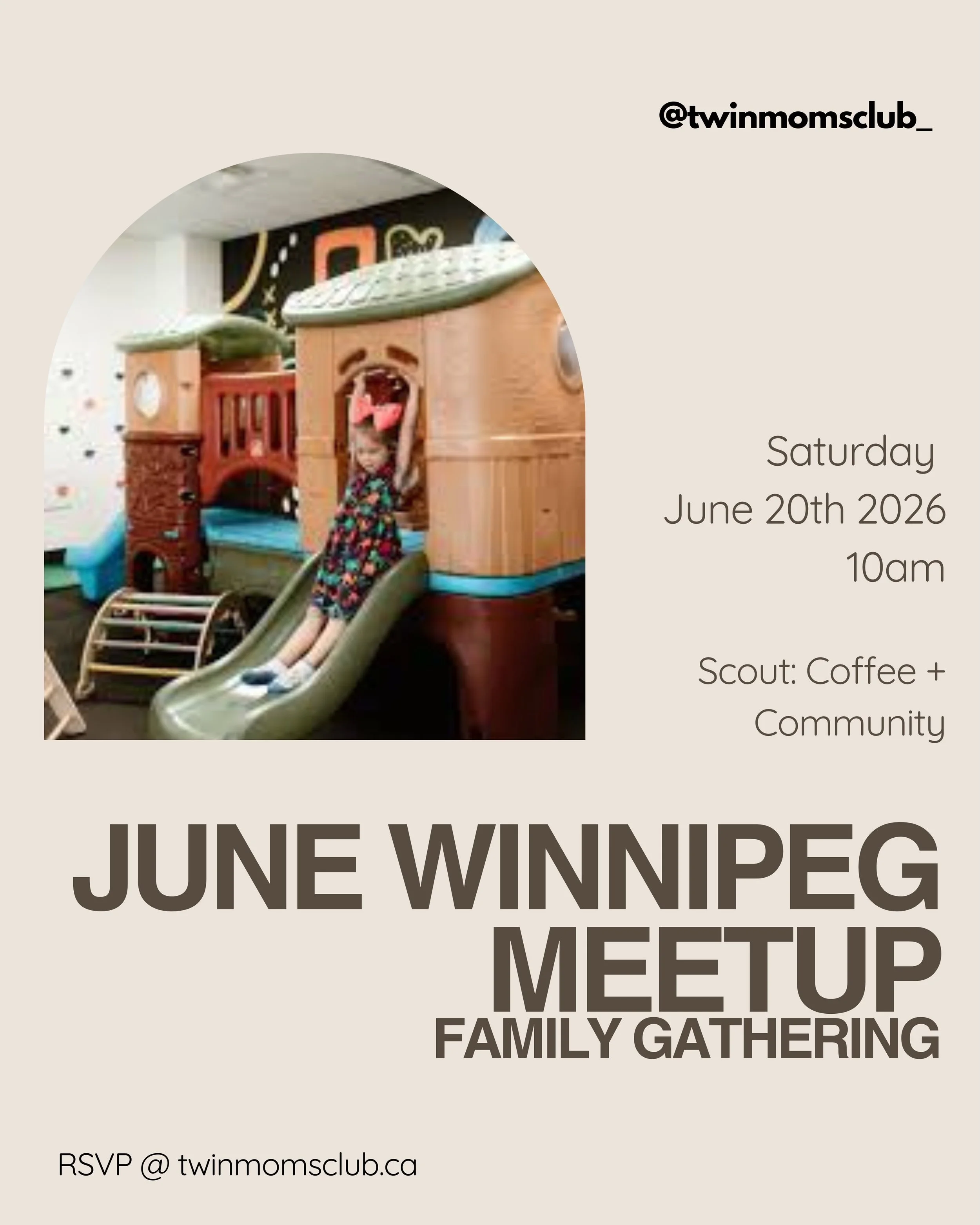 Join us for our June Winnipeg MeetUp at Scout Coffee + Community on Saturday June 20 at 10am. Come connect with other twin families, let the kids play, and enjoy a relaxed morning together.

TMC was created to make motherhood feel less isolating and 