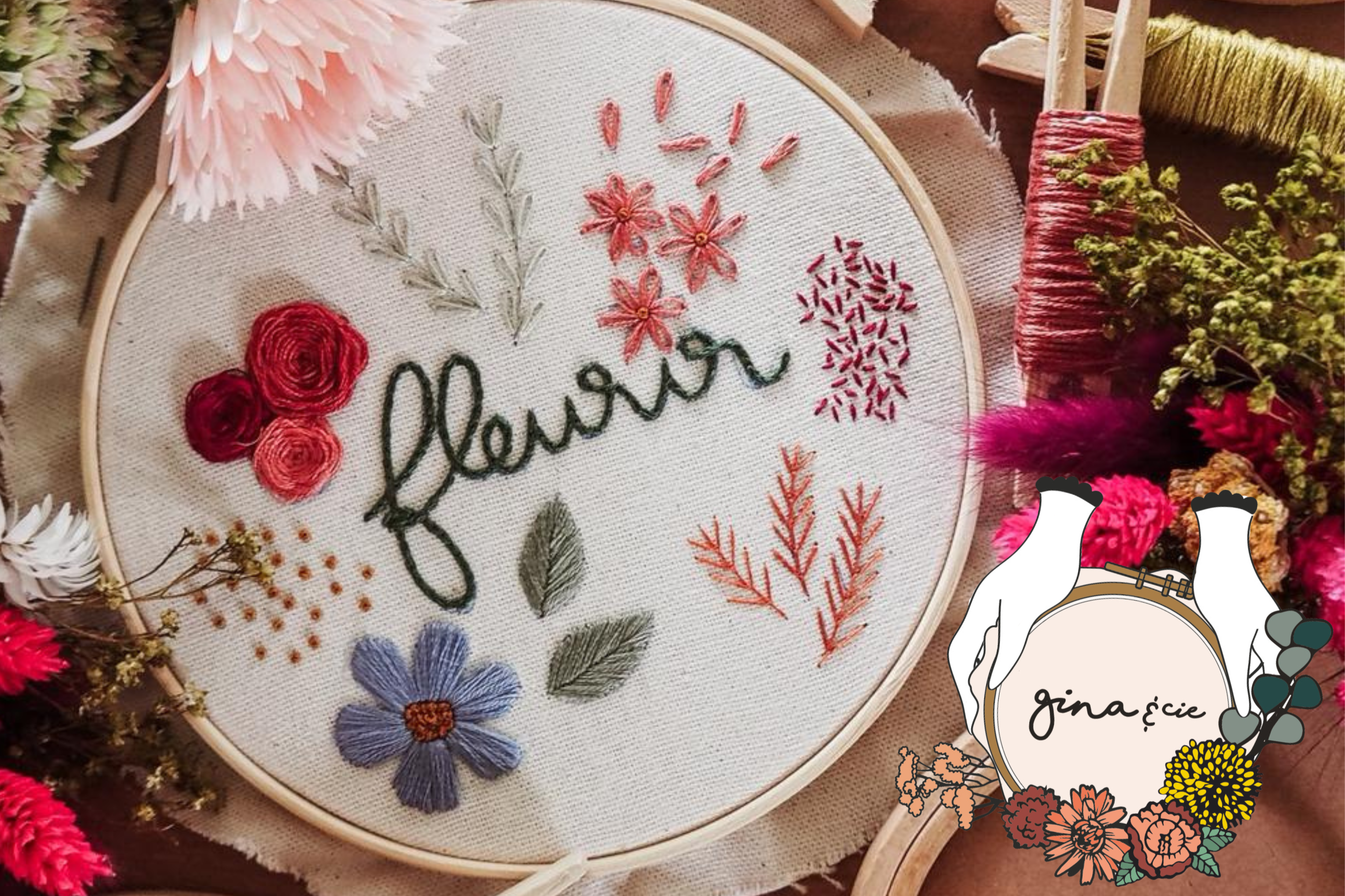Week-end A fleur de cœur : broderie décomplexée et créativité libérée avec @ginacie
