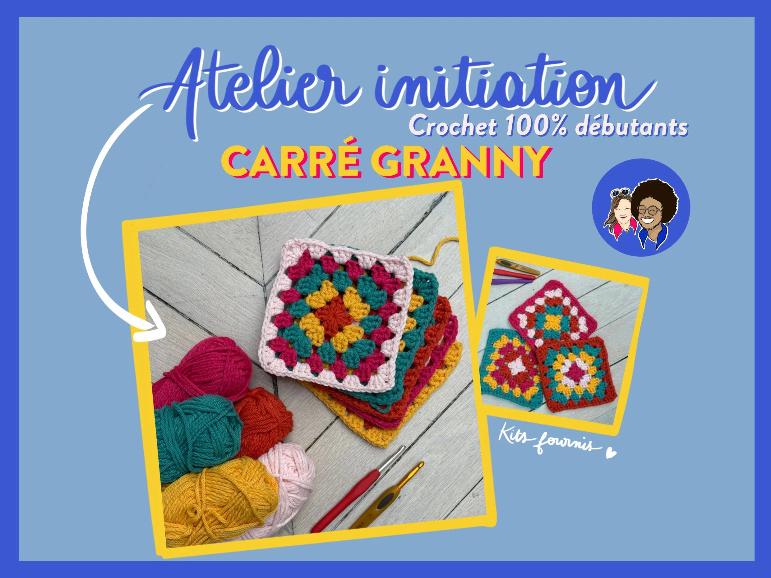 Cours de crochet spécial débutants : carré Granny avec @zakadit